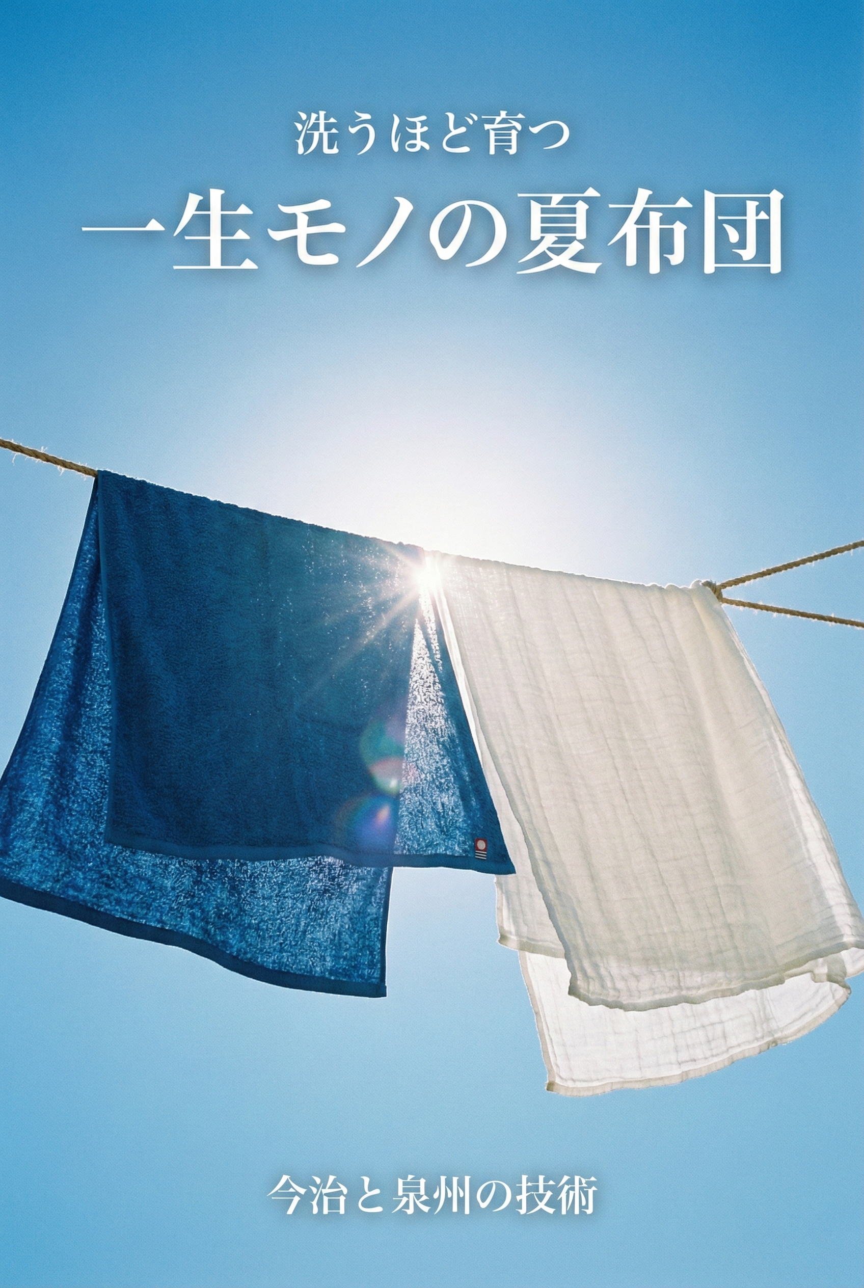 A freshly washed, fluffy towel-ket and gauze-ket drying in morning light, suggesting warmth and exceptional texture