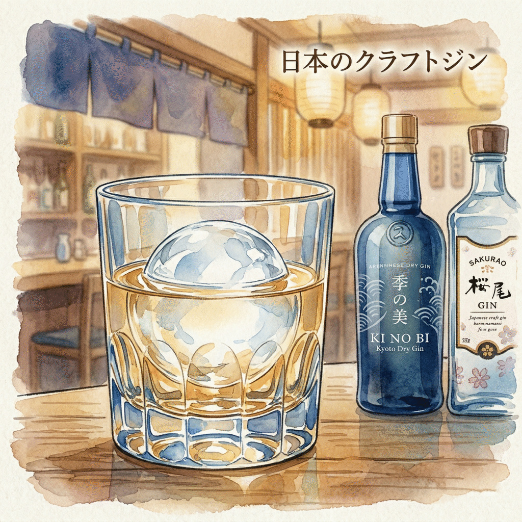 On the rocks: single large ice cube in a rocks glass — best for premium Japanese gins