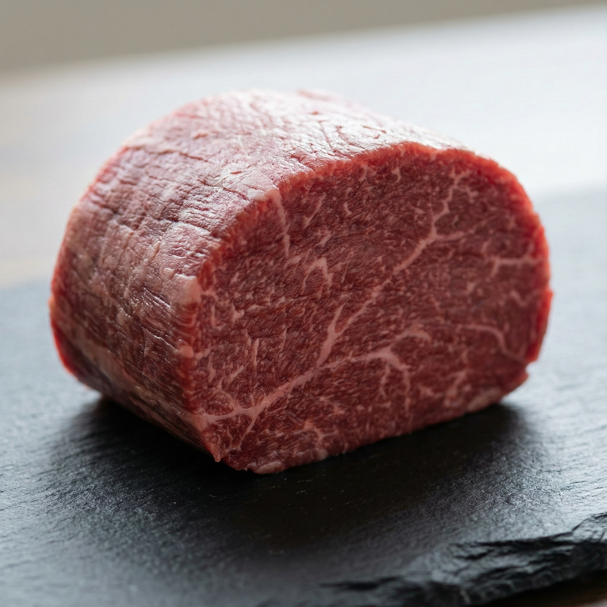 Raw fillet steak with a fine-grained lean texture