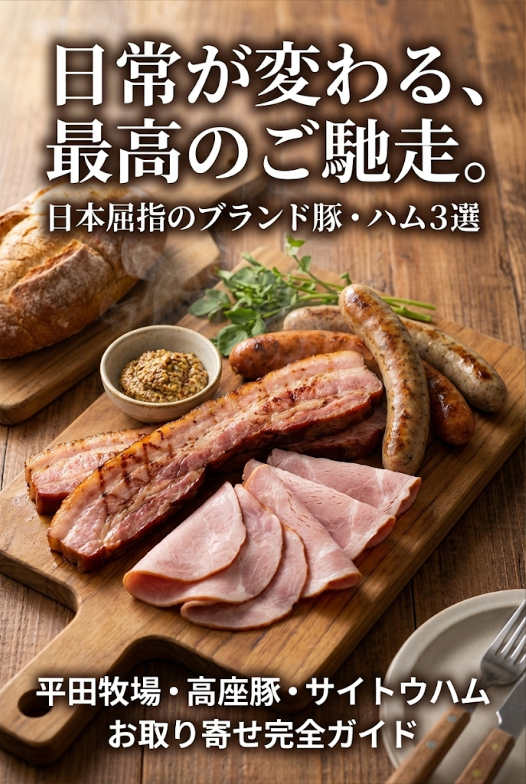 A beautiful spread of cured ham and sausages on a cutting board