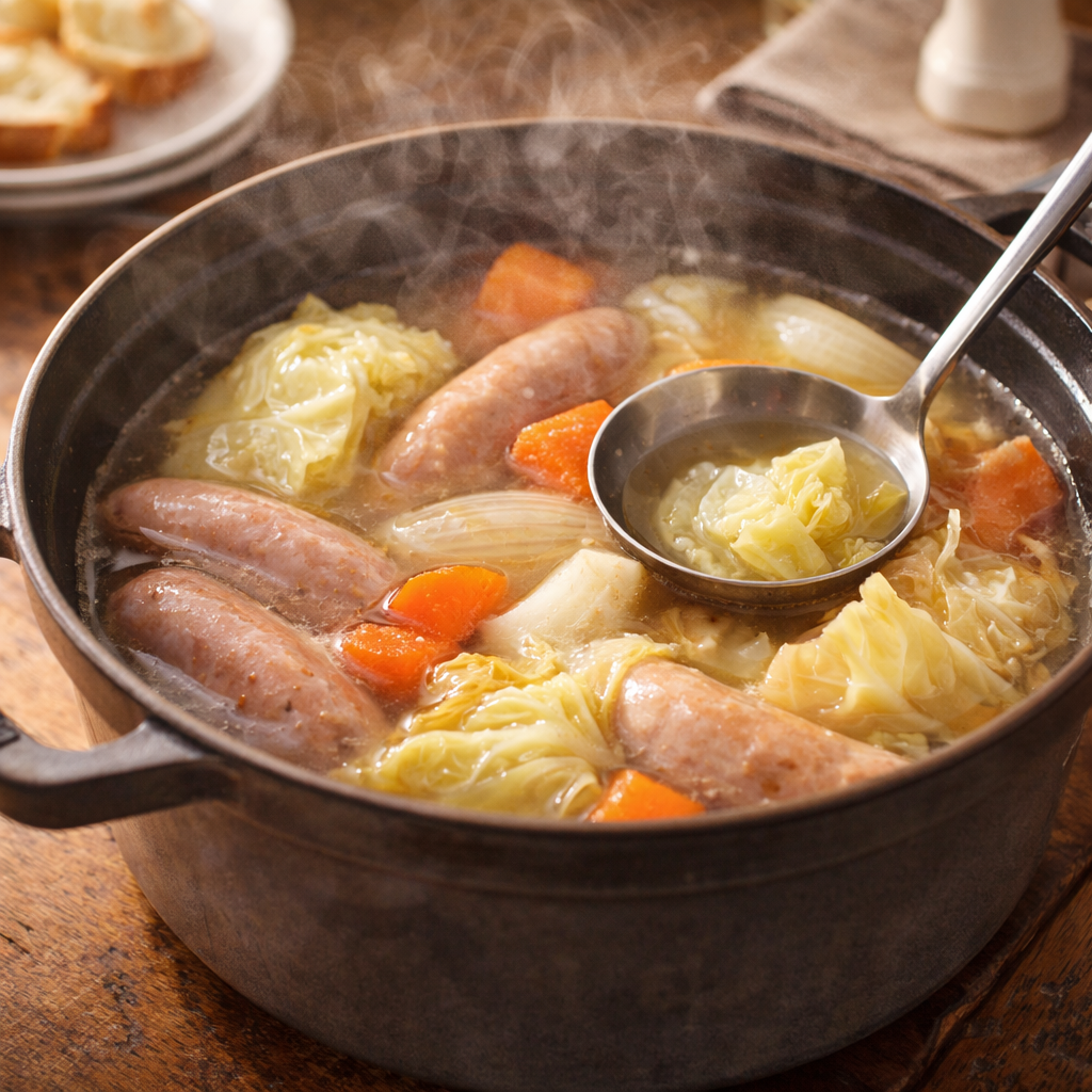 Sausage and vegetable pot-au-feu