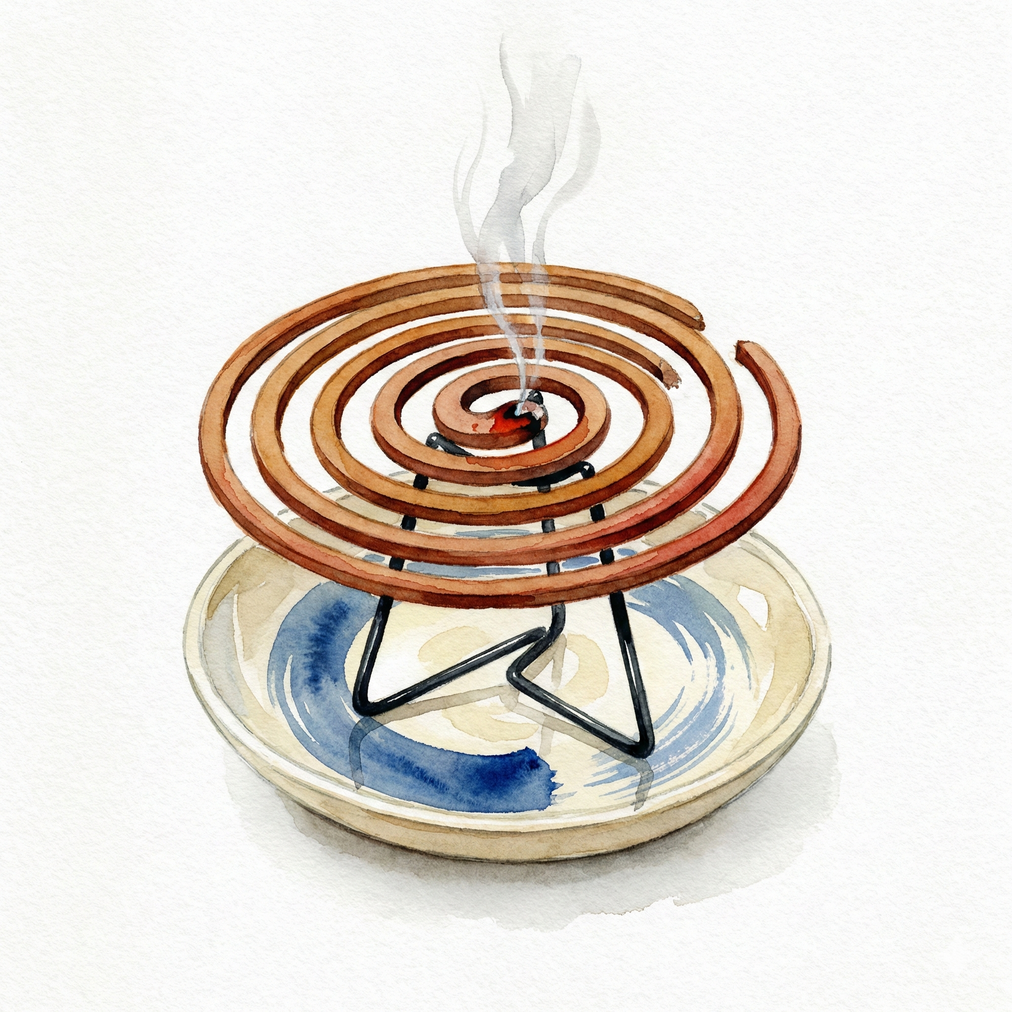 Spiral coil incense with long, continuous burn for large spaces
