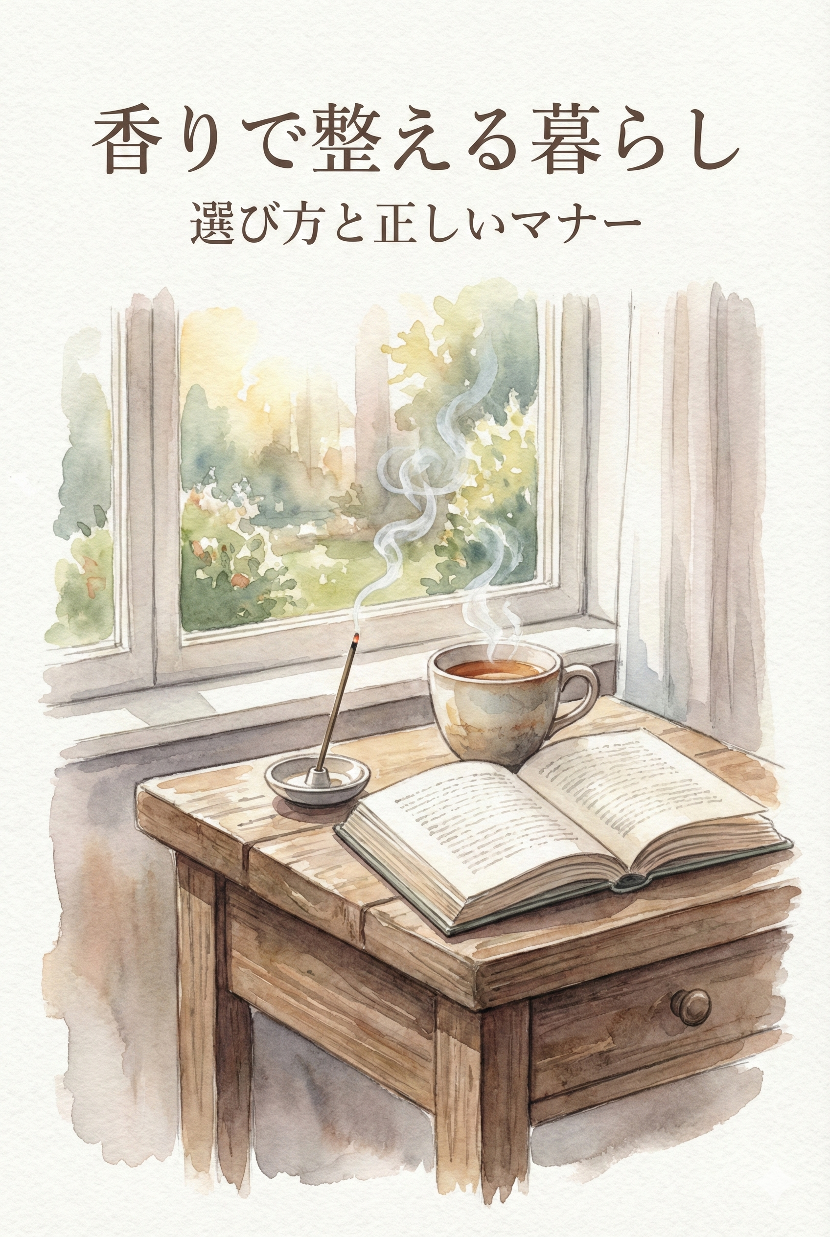 A relaxed afternoon — incense burning beside a book on a quiet desk