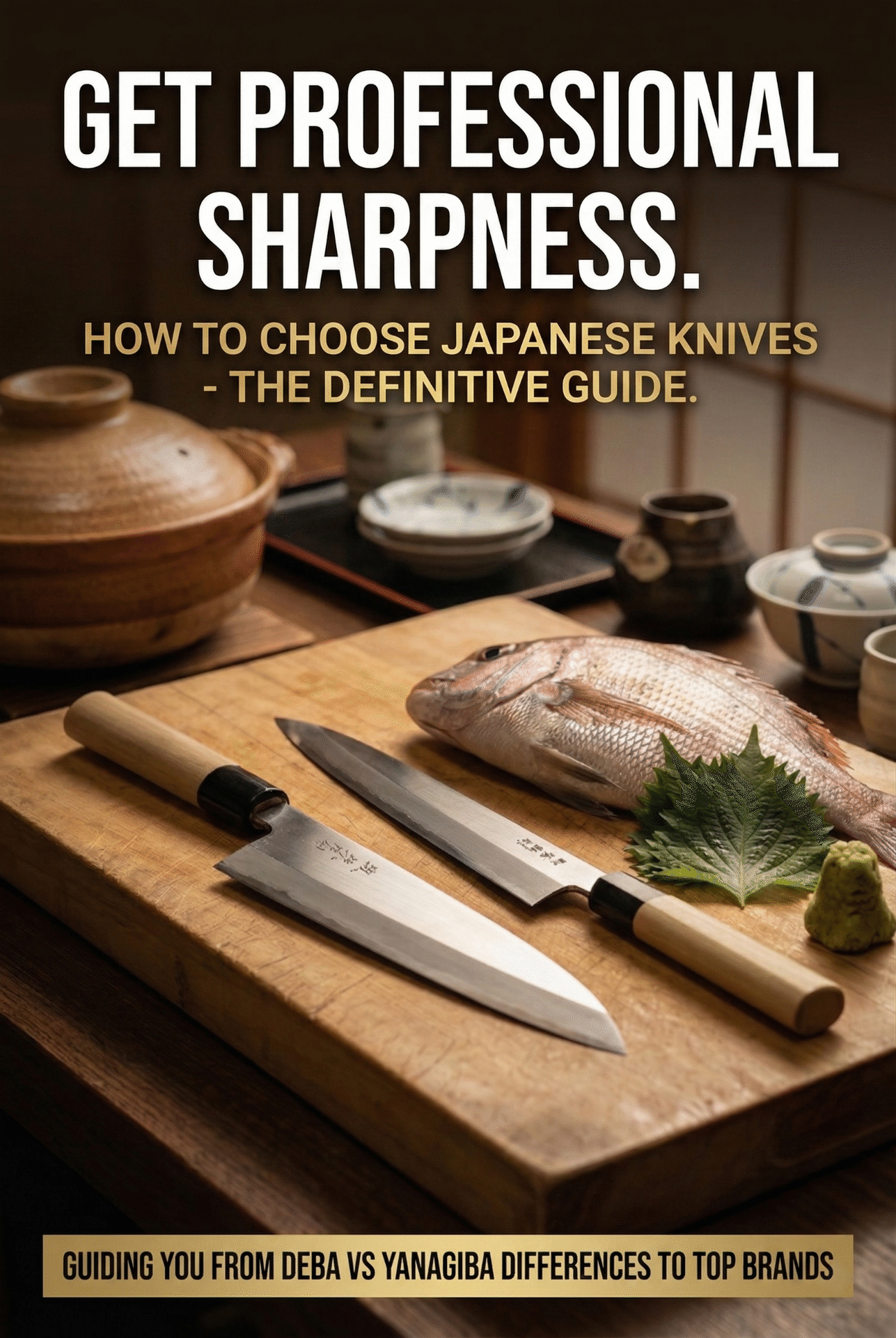 Traditional Japanese specialist knife guide — deba and yanagiba