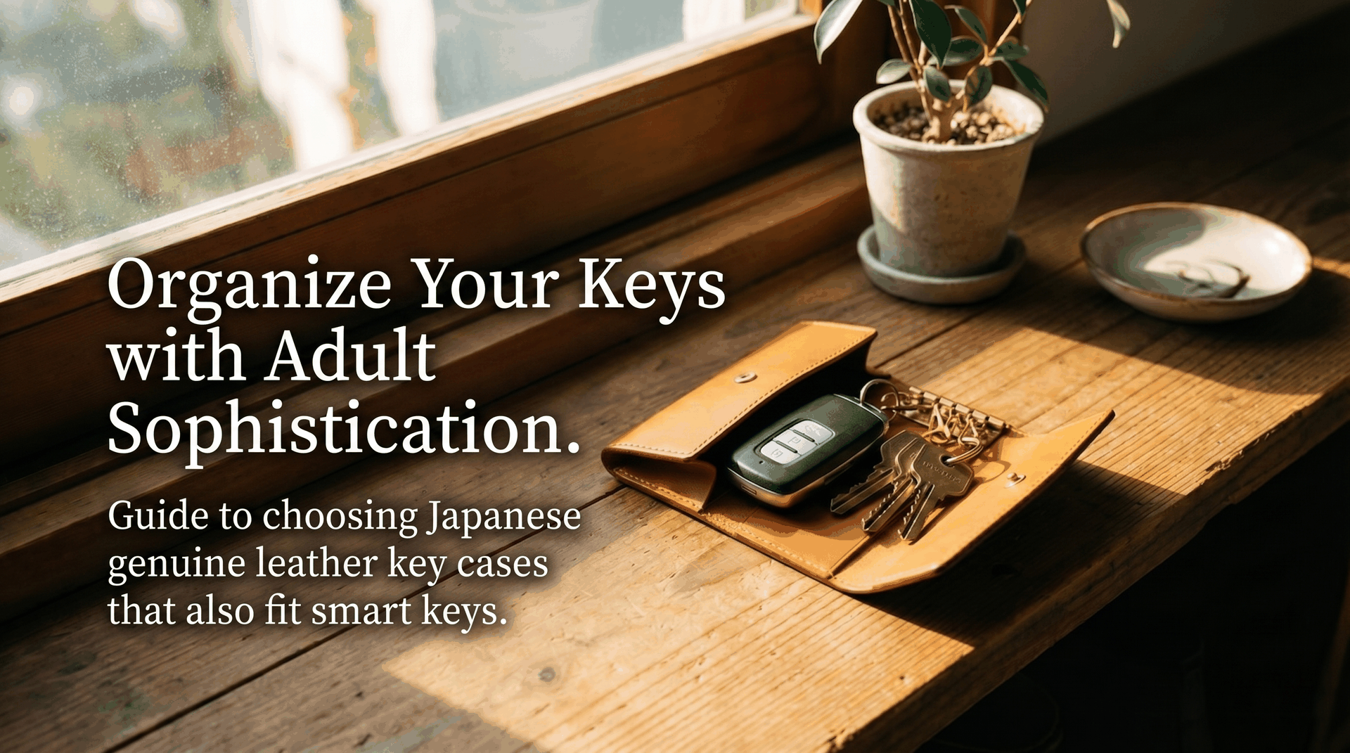 Japanese leather key case guide