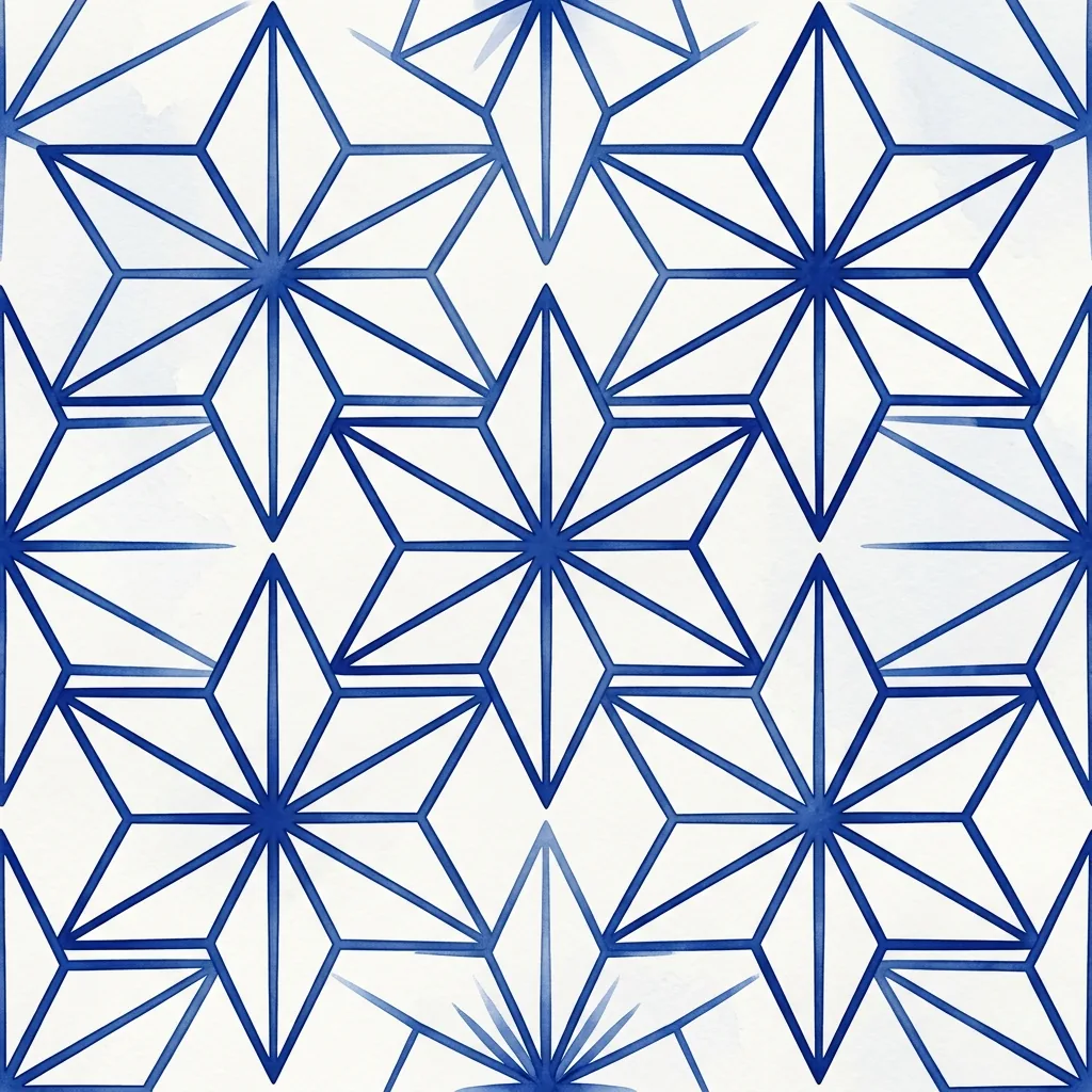Asanoha hemp leaf geometric pattern on kiriko glass