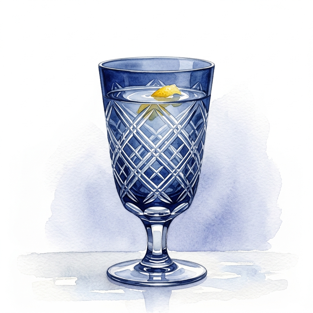 Yarai diagonal lattice pattern on kiriko glass