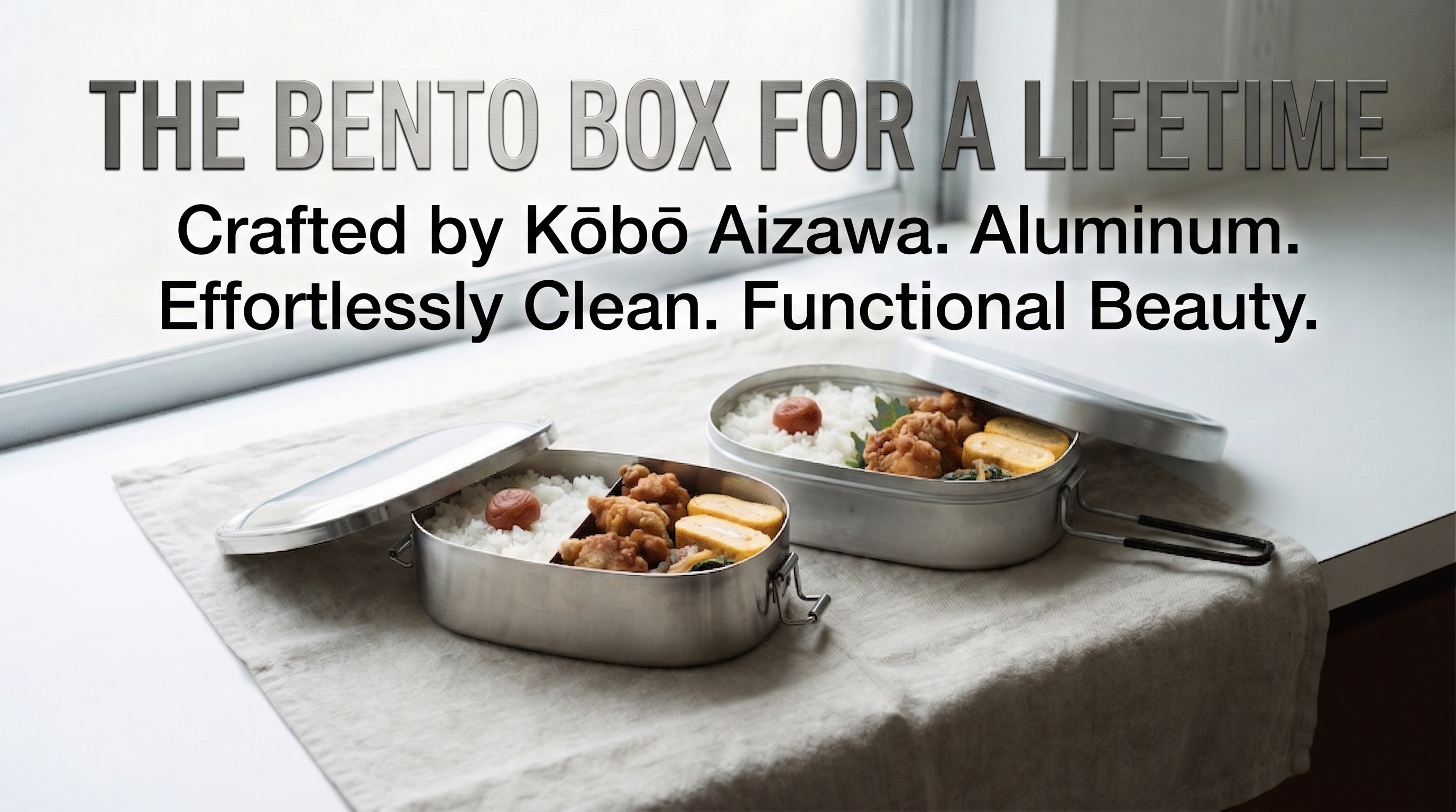 Japanese aluminum and stainless steel bento box guide