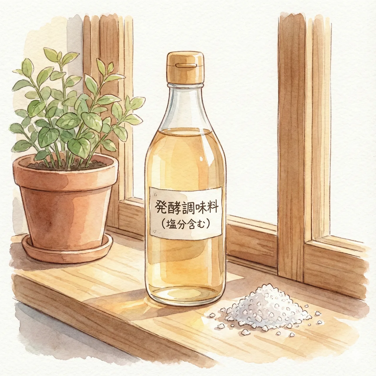 Illustration of fermented seasoning containing added salt