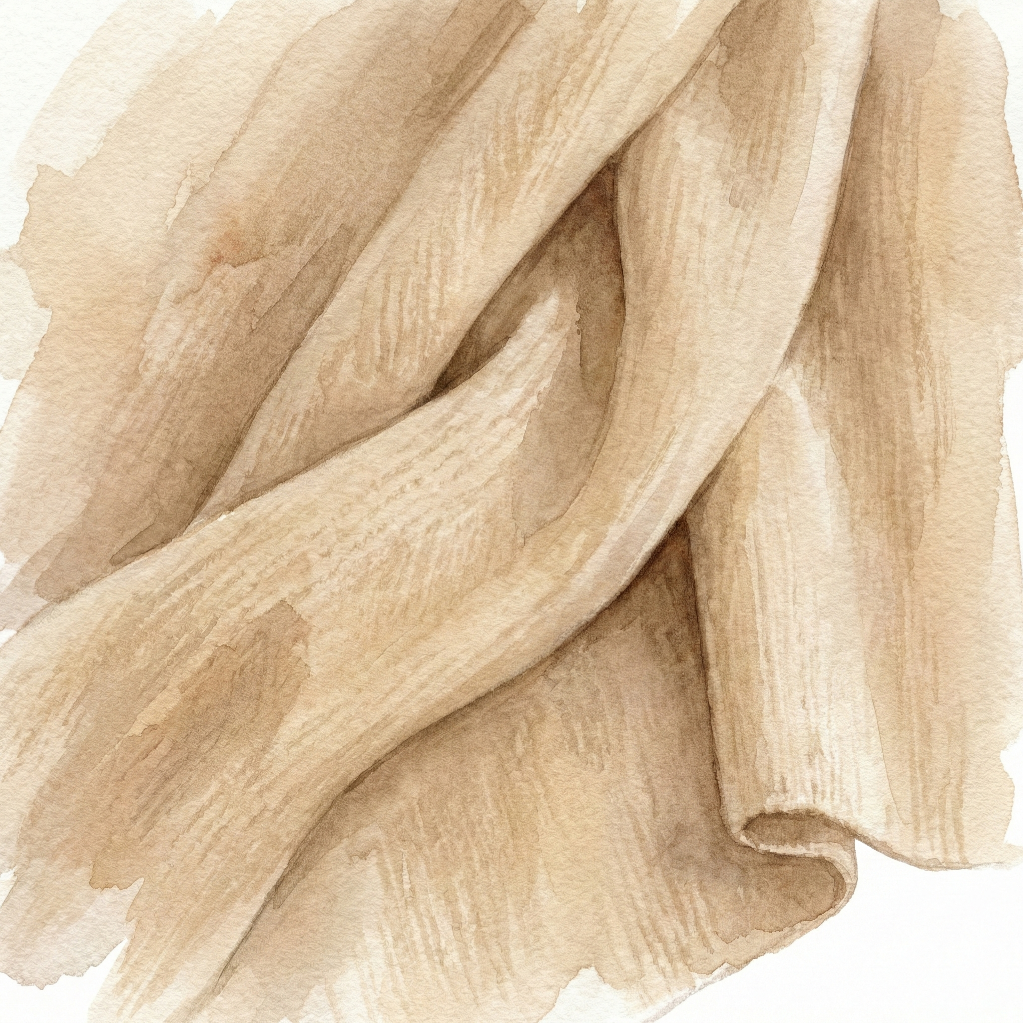 Illustration of a lightweight, body-hugging wool blanket with a natural, textured weave