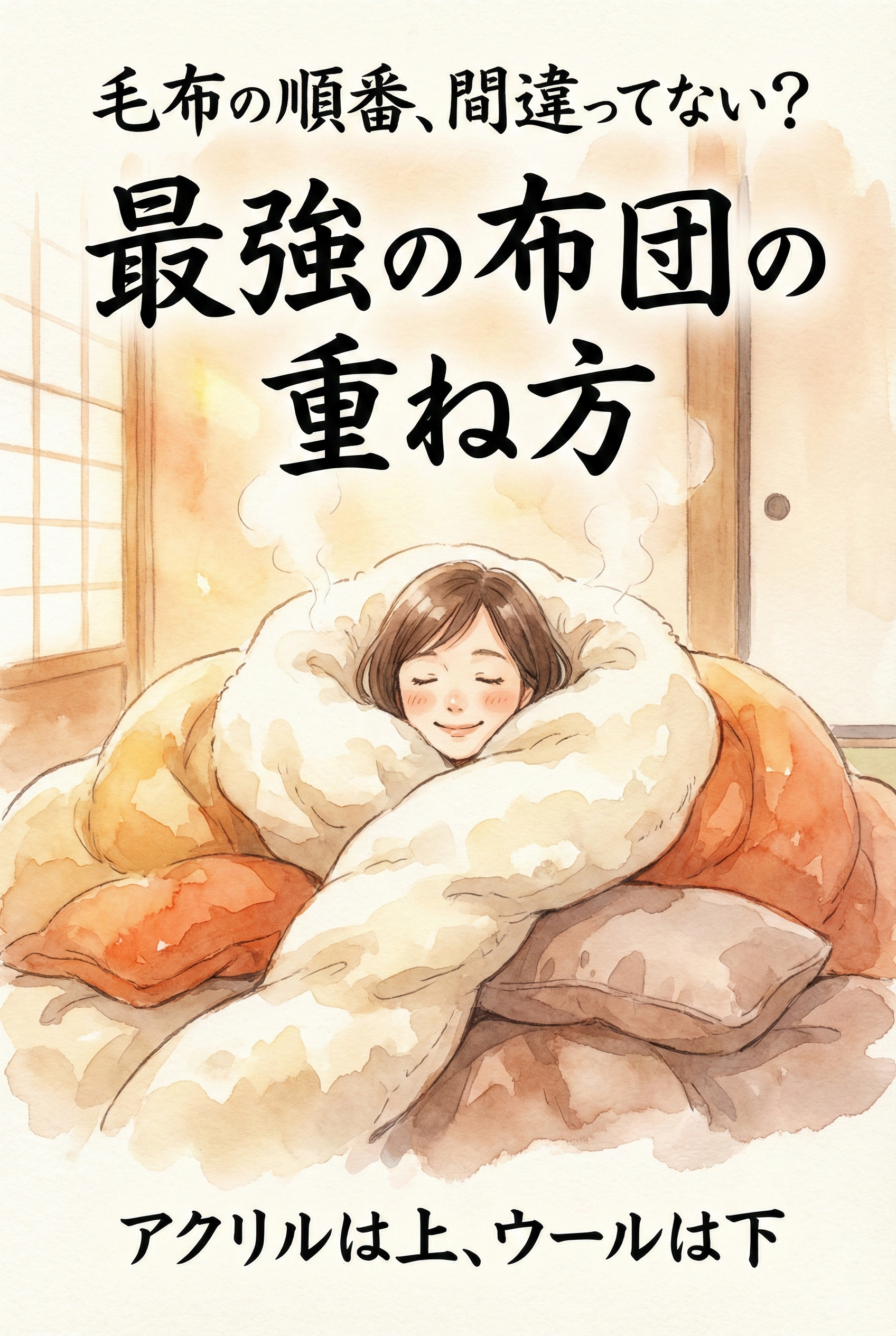 A person sleeping peacefully wrapped in a warm Japanese blanket and down duvet