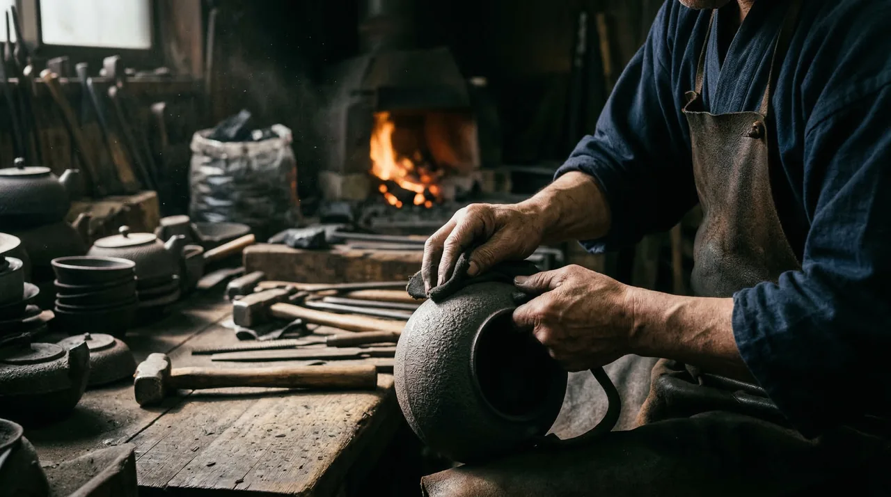Oitomi craftspeople working in the workshop — all production steps in-house