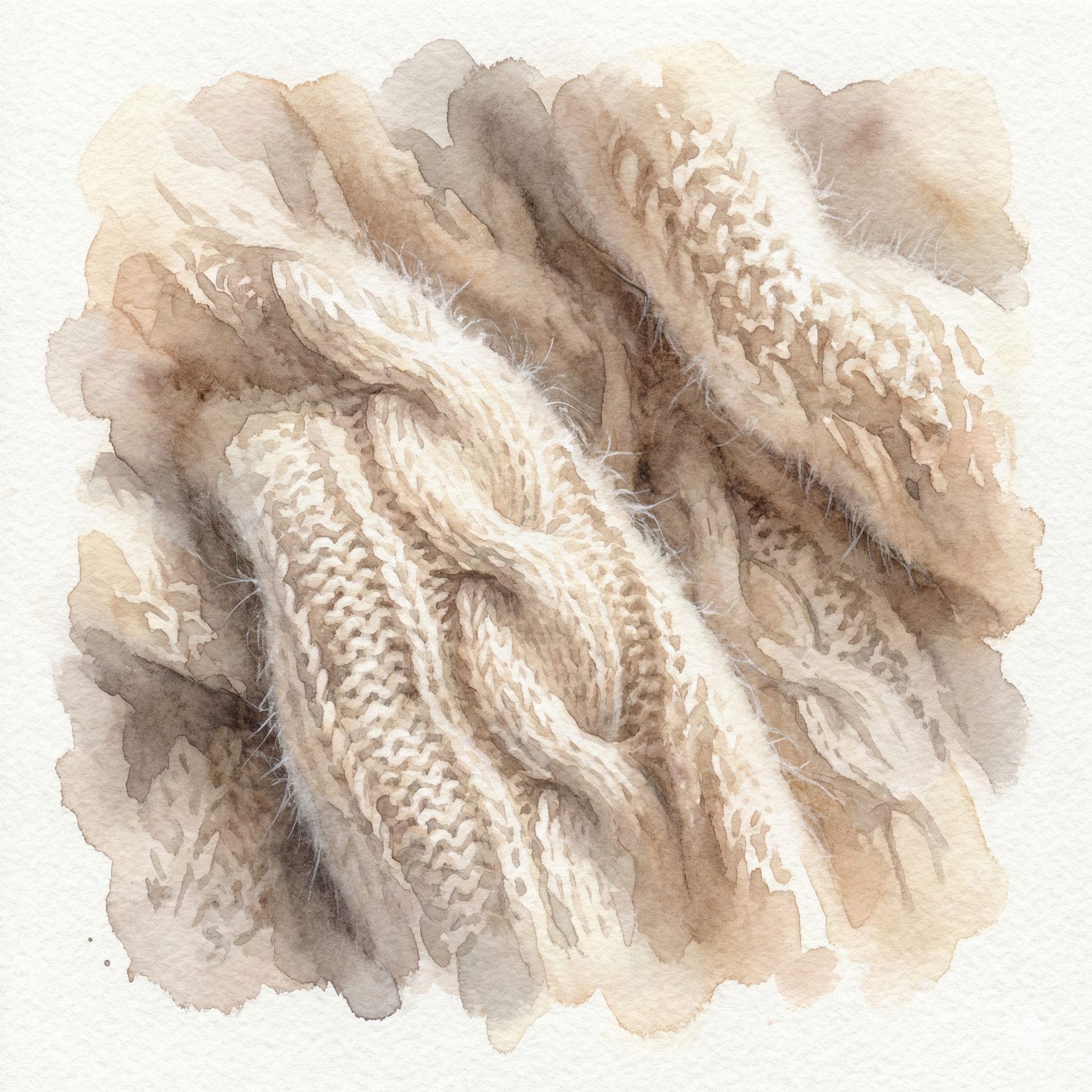 Illustration of premium wool pajamas with a visual suggestion of warmth and natural insulating fiber structure