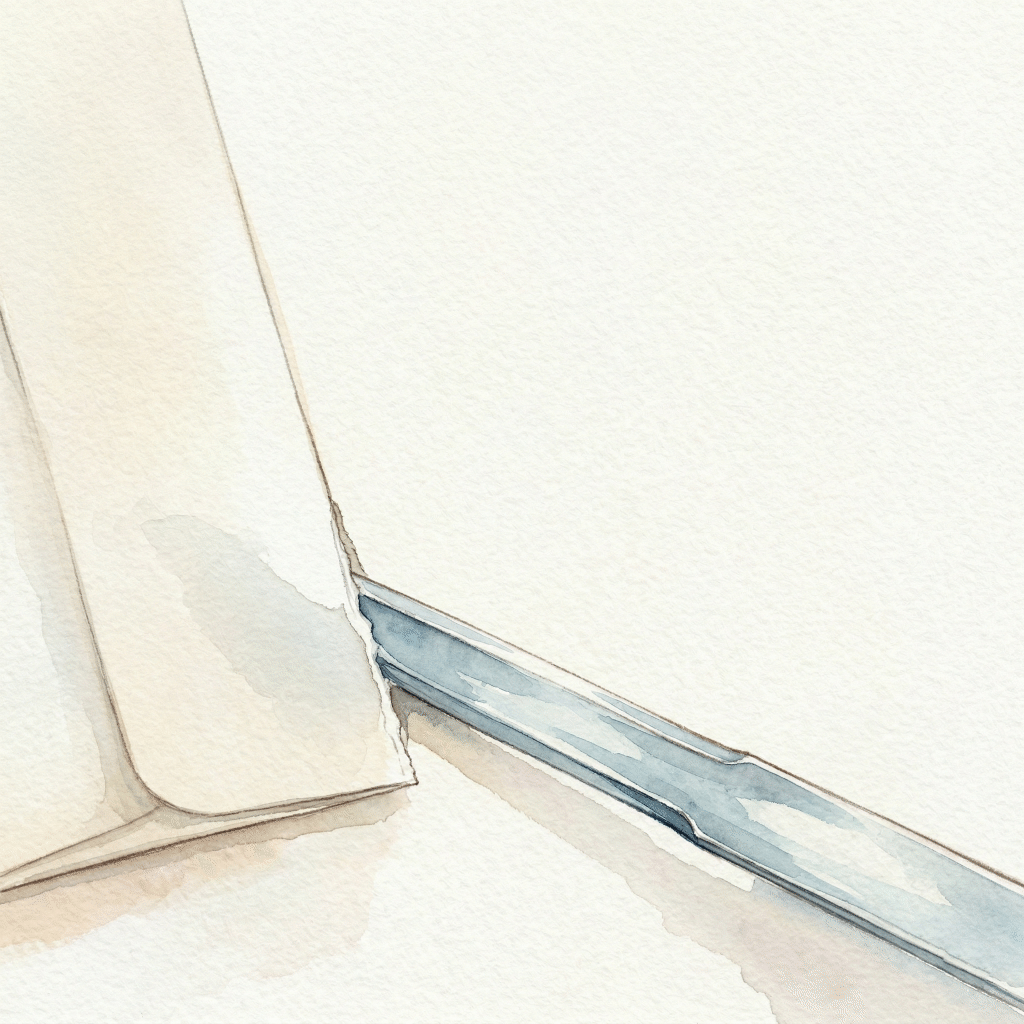 Using a paper knife to open an envelope cleanly