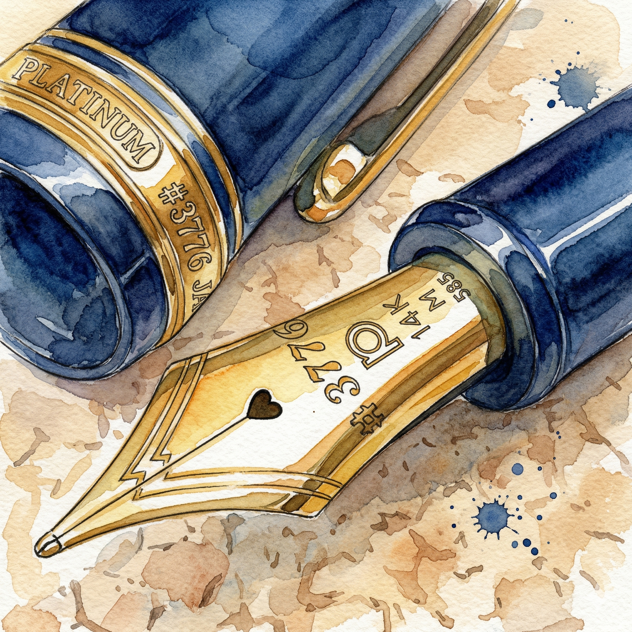 PLATINUM #3776 Century nib — the Slip-and-Seal system keeps ink wet for years