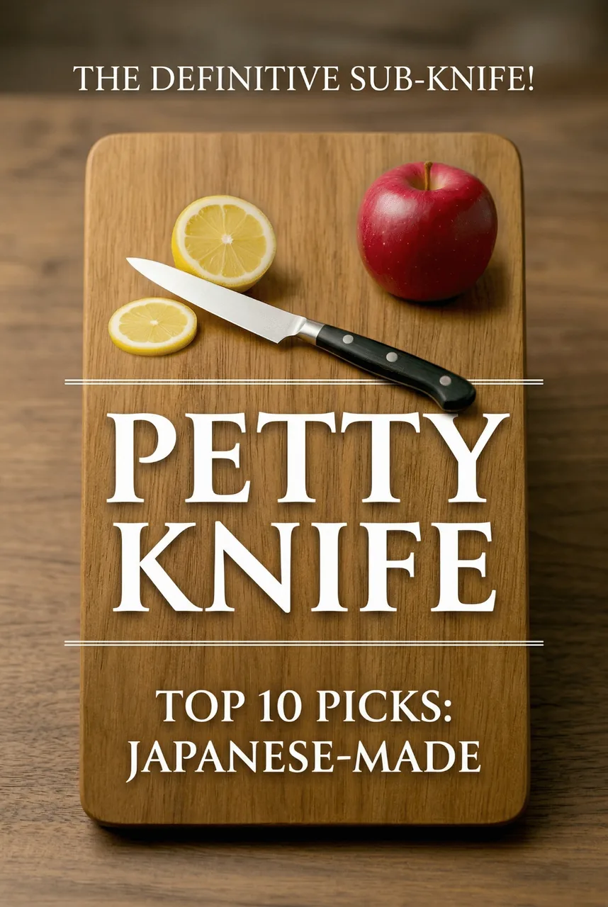 Japanese petty knife shown alongside a main kitchen knife, illustrating the complementary two-knife kitchen setup