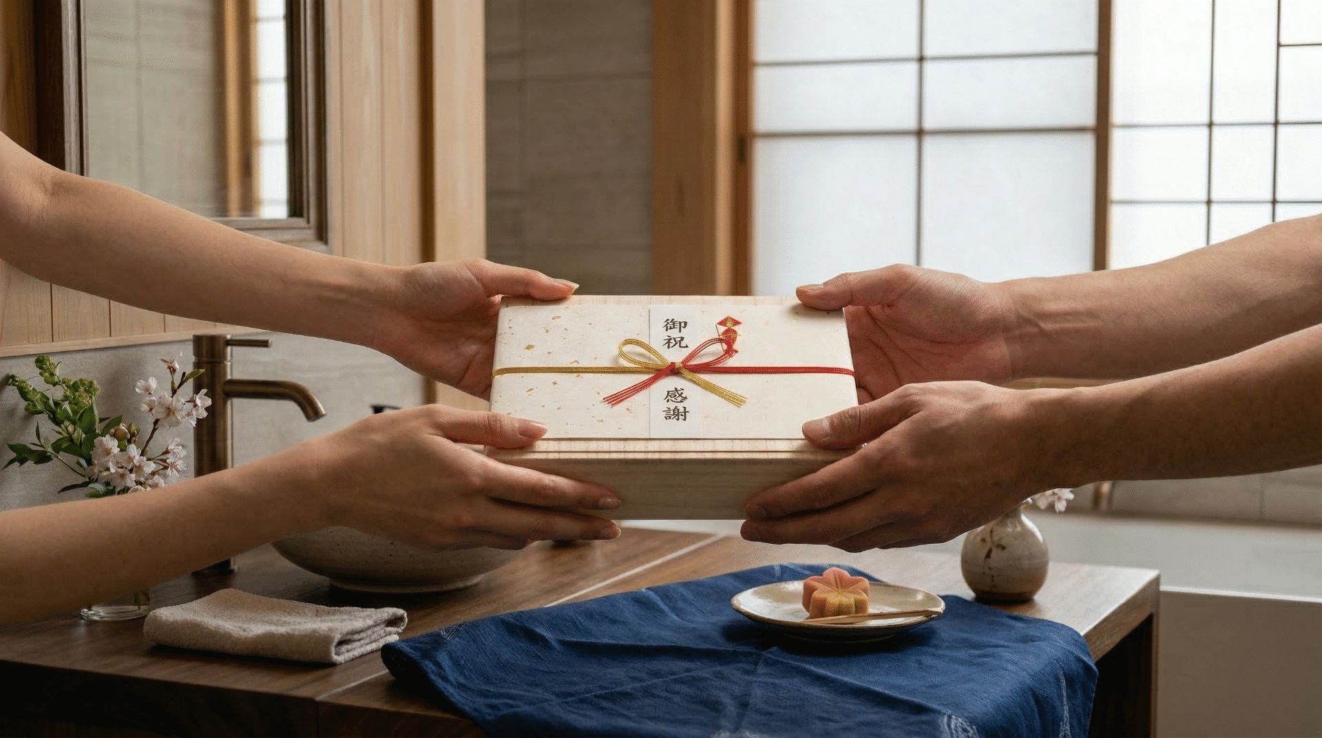 A beautifully wrapped Japanese premium soap gift set, unopened