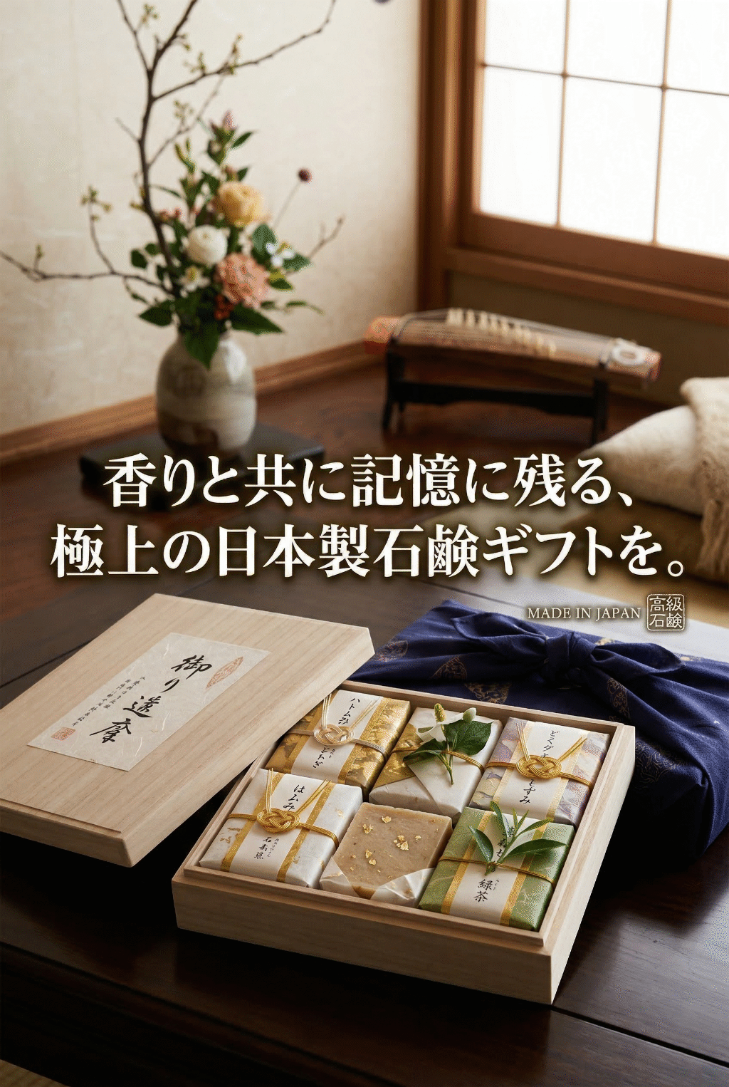 Japanese premium soap gift set beautifully wrapped and ready to present