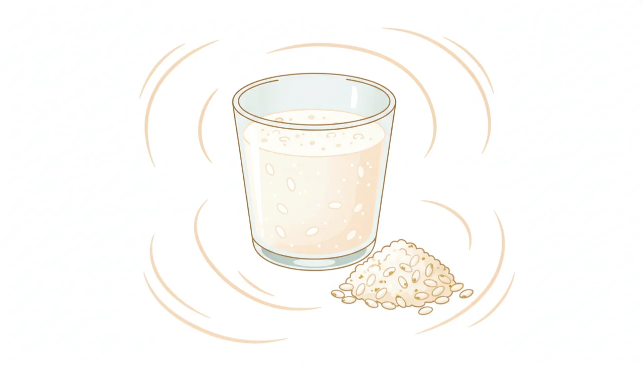 Rice koji, showing the white mould growth on steamed rice grains