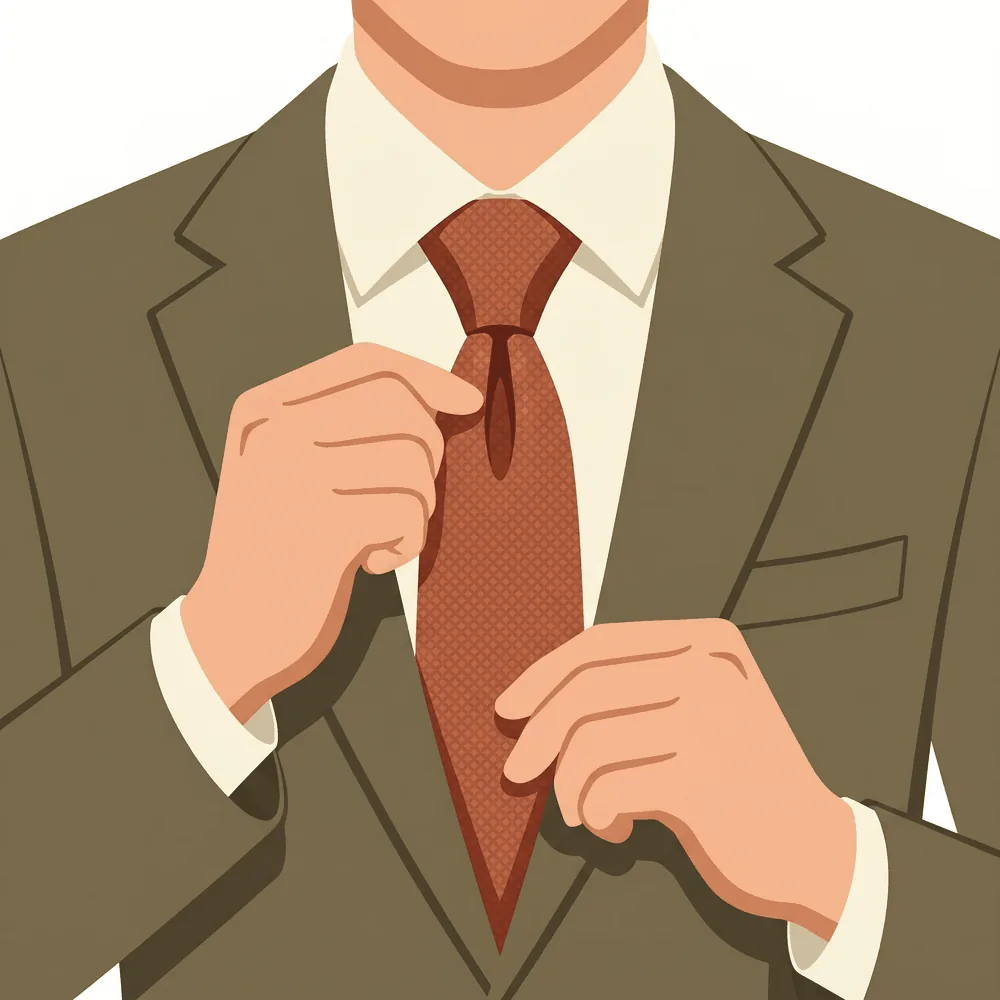 Forming a dimple beneath the knot of a silk tie