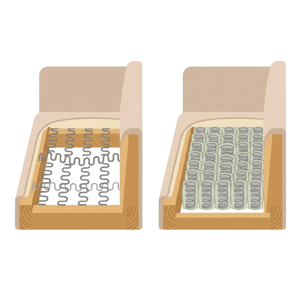 Sofa internal springs and webbing compared