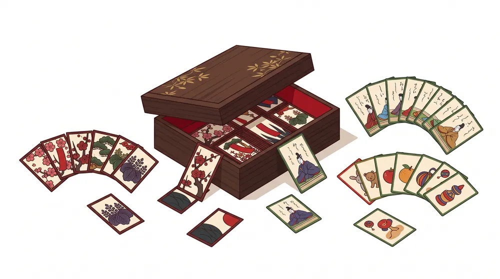 Choosing between hanafuda decks, karuta sets and Hyakunin Isshu cards