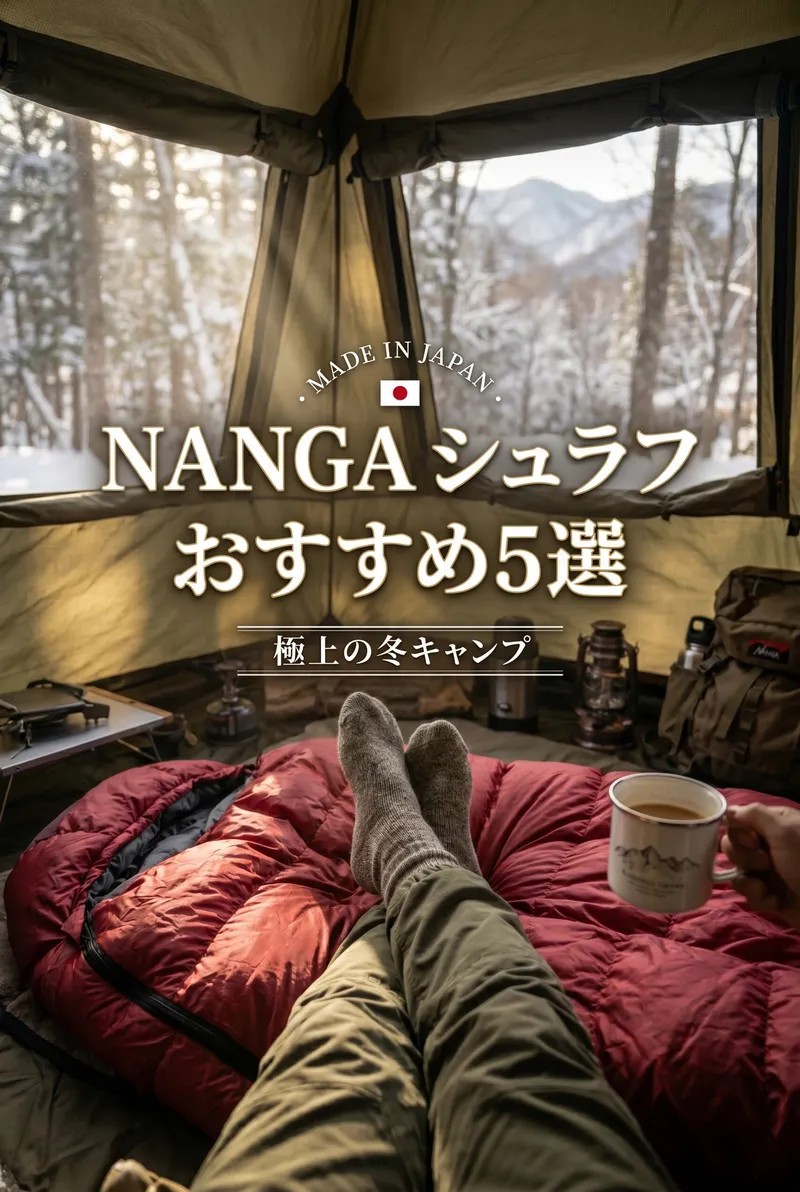 Summary infographic: NANGA series compared, temperature figures explained, lifespan and washing