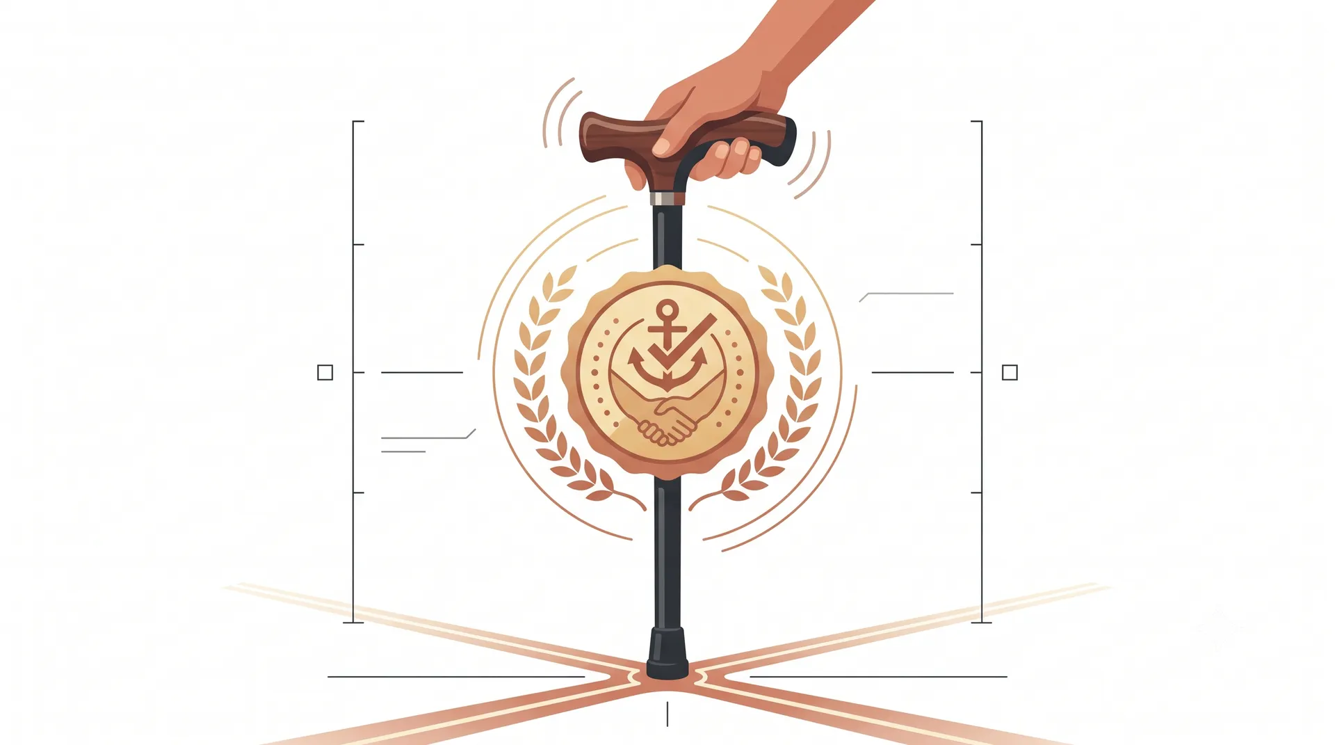 The Japanese SG safety mark on a walking cane