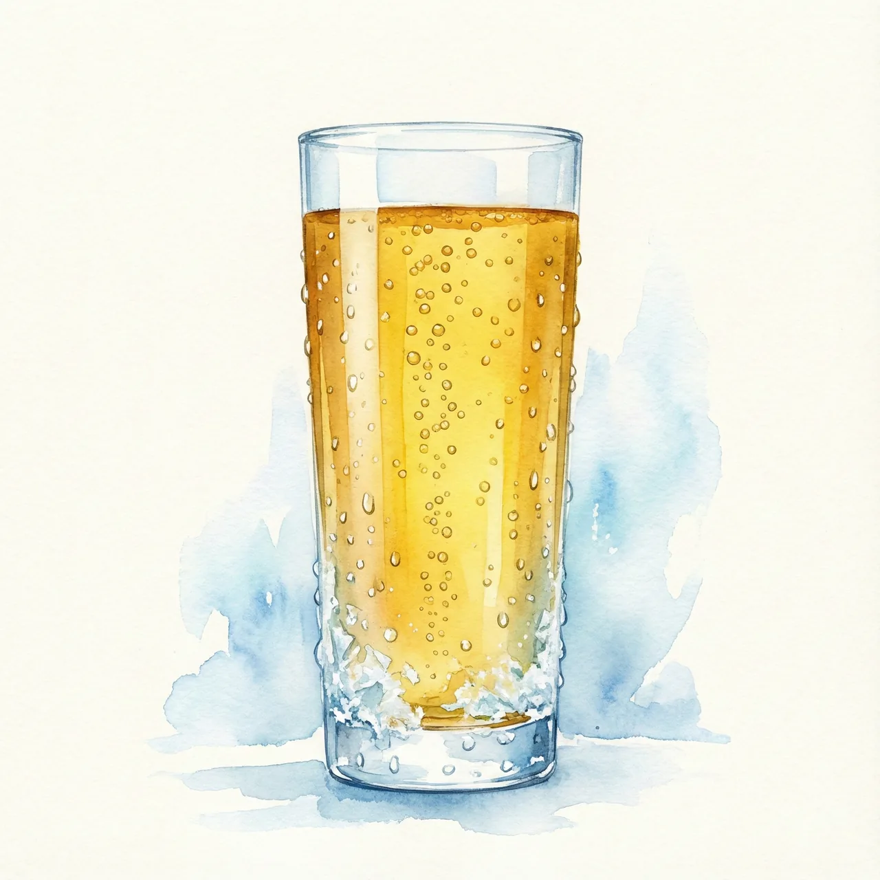 黄金色に輝くラガービールのイメージイラスト