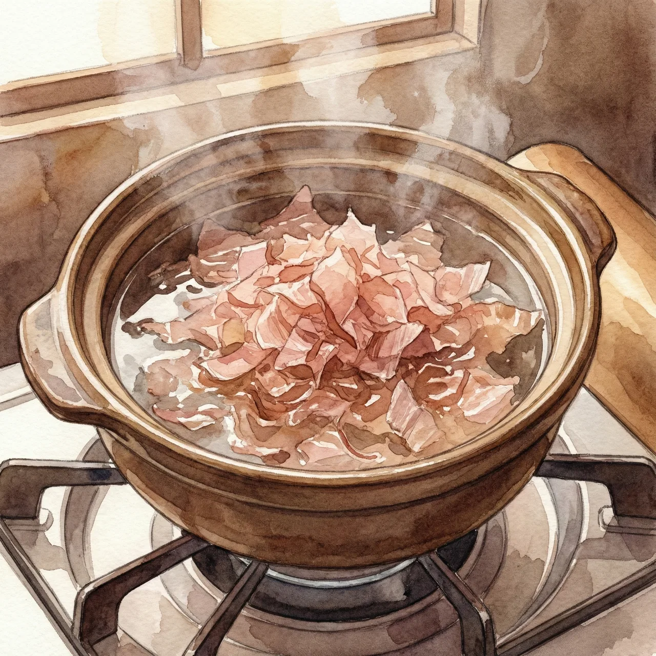 かつお節を入れている様子