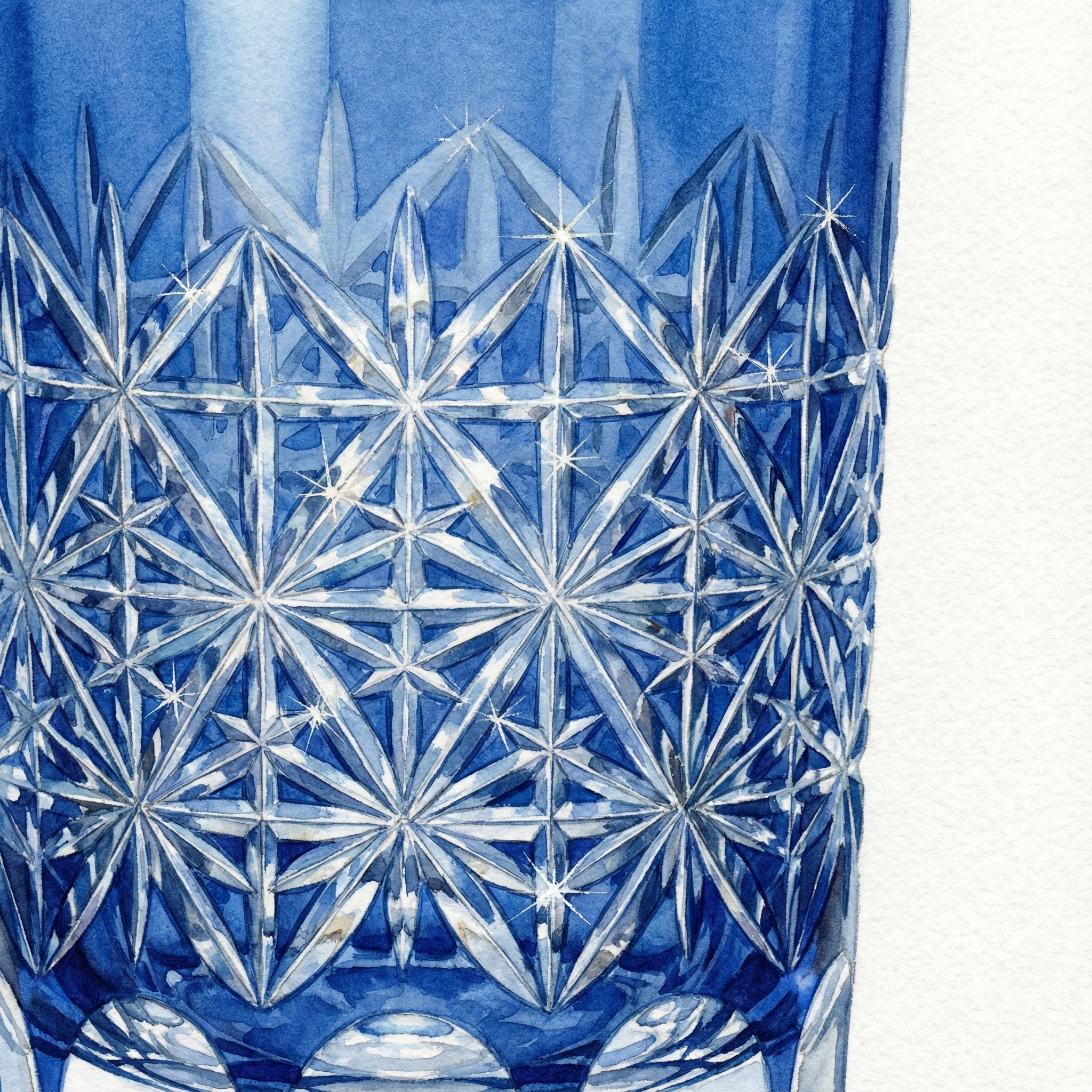 江戸切子の代表的な文様である麻の葉模様のアップイラスト