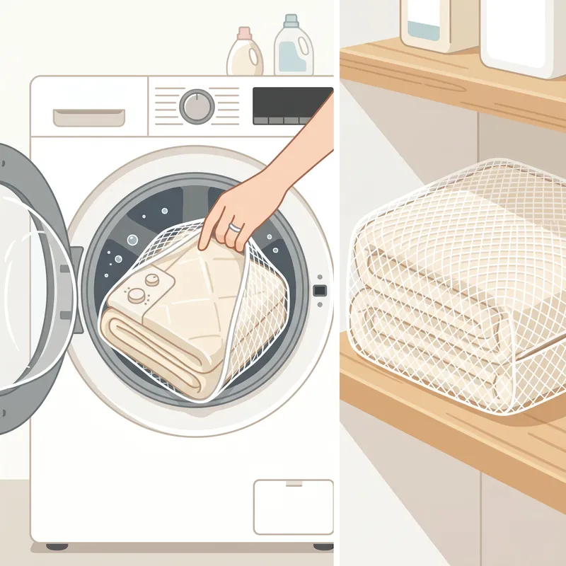 洗濯機で丸洗いできる電気毛布のイラスト