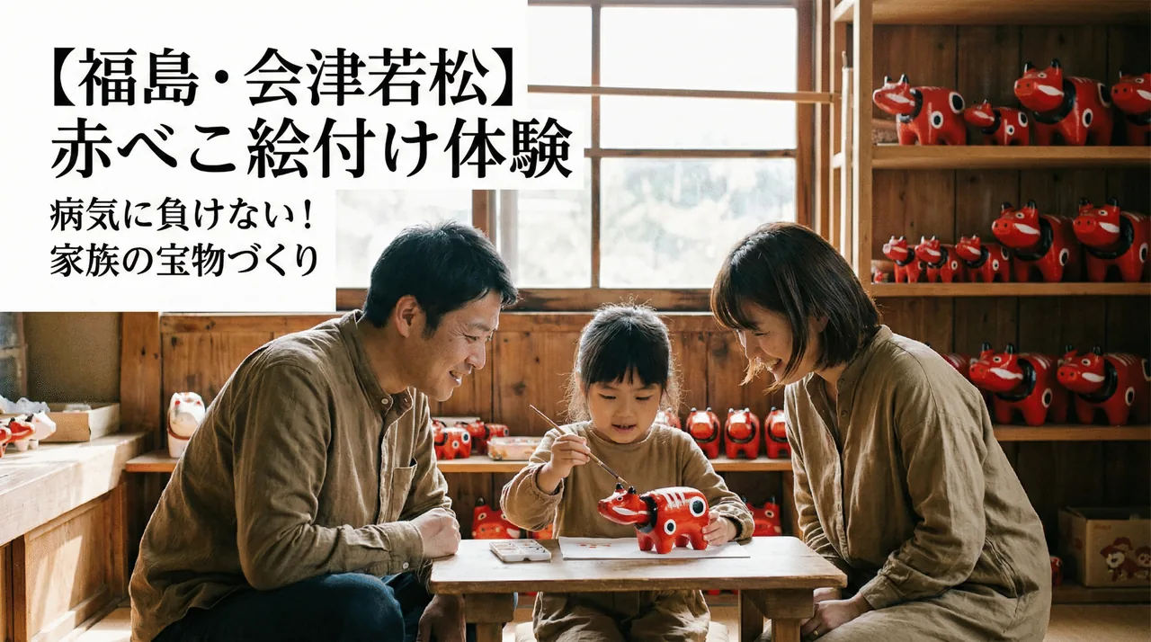 会津の赤べこ絵付け体験