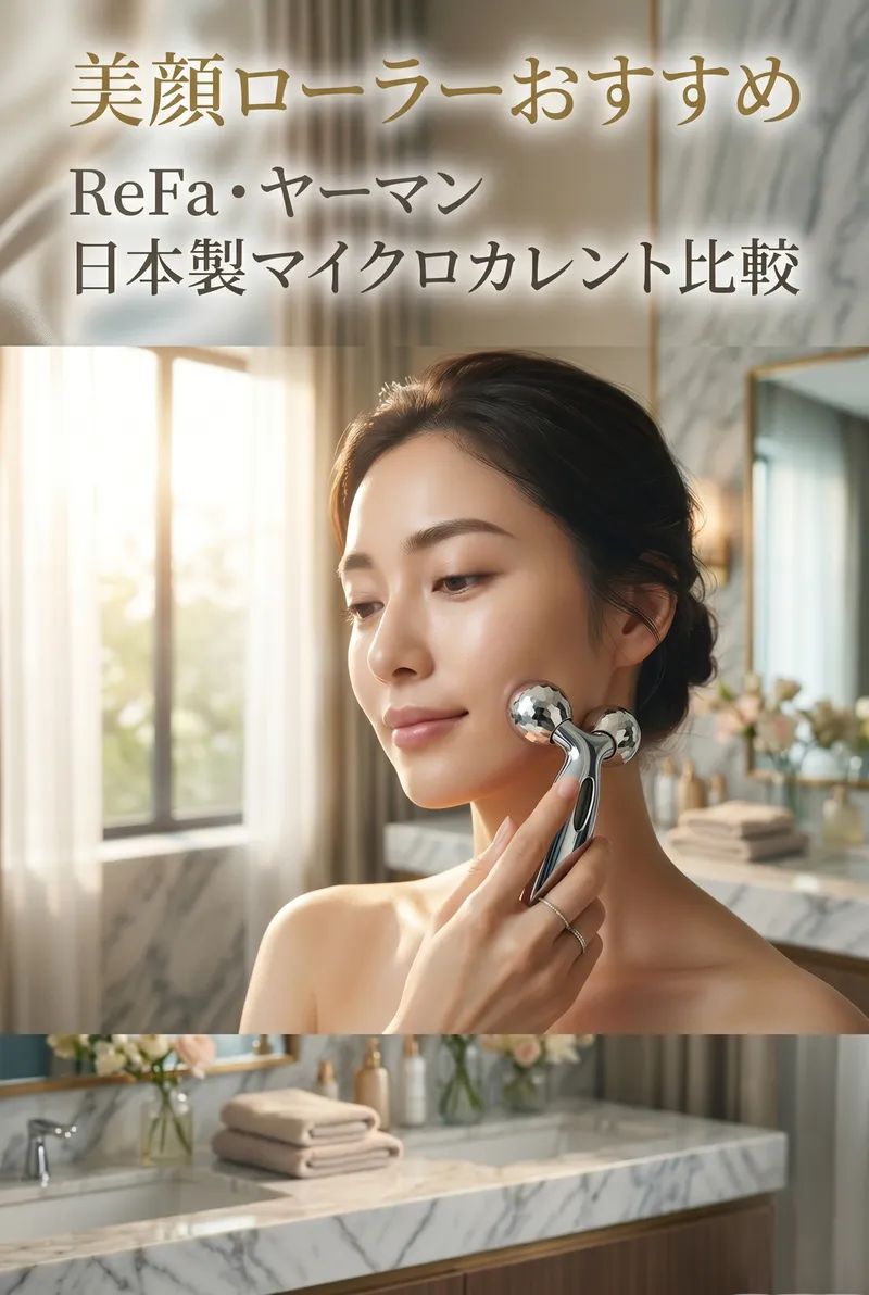 美しいフェイスラインと美顔ローラーのまとめ画像
