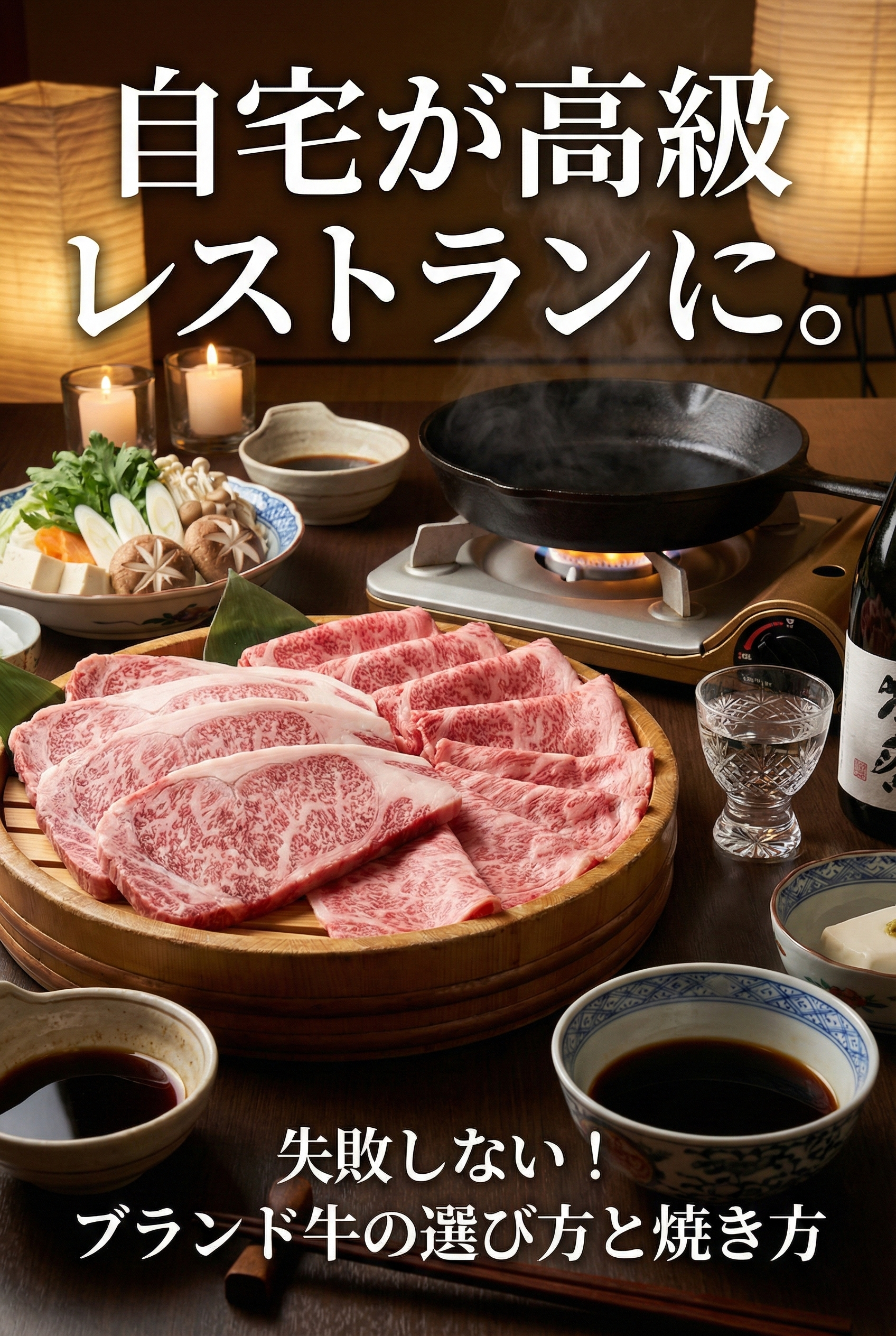 高級ステーキ肉の盛り合わせ