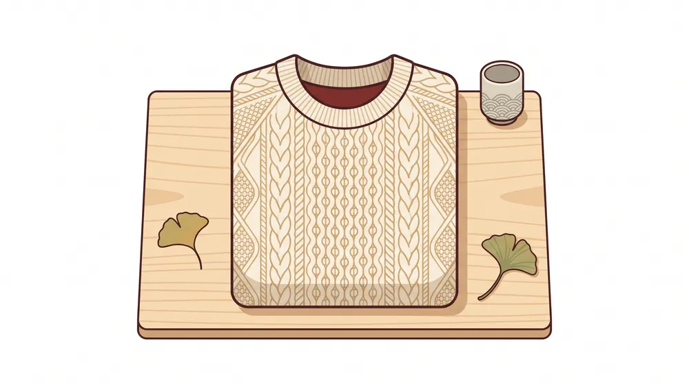 五泉など国内産地で丁寧に編み立てられた上質な日本製ニット・セーターのイメージイラスト