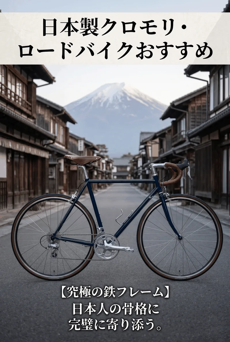 美しいスチールスプロケットとスリムな鉄フレームロードバイクの縦長デザイン