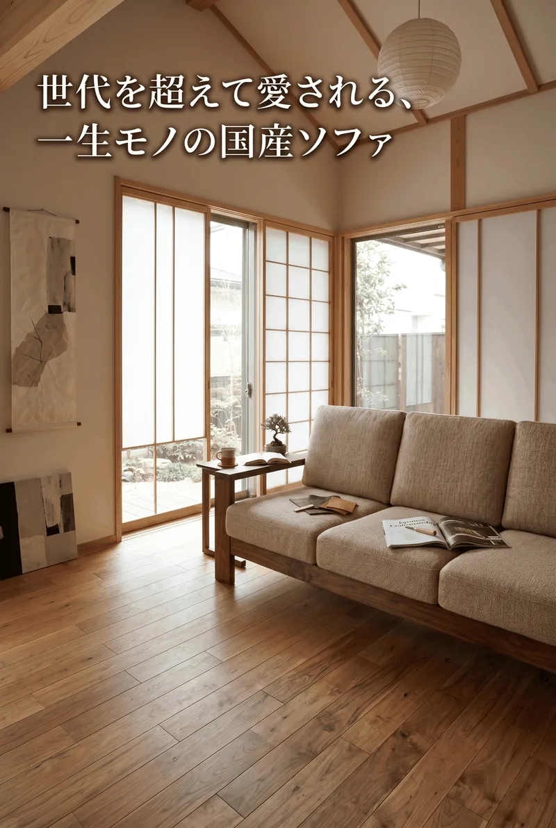 日本の丁寧なソファづくりと上質なライフスタイルを描いた美しいインフォグラフィック