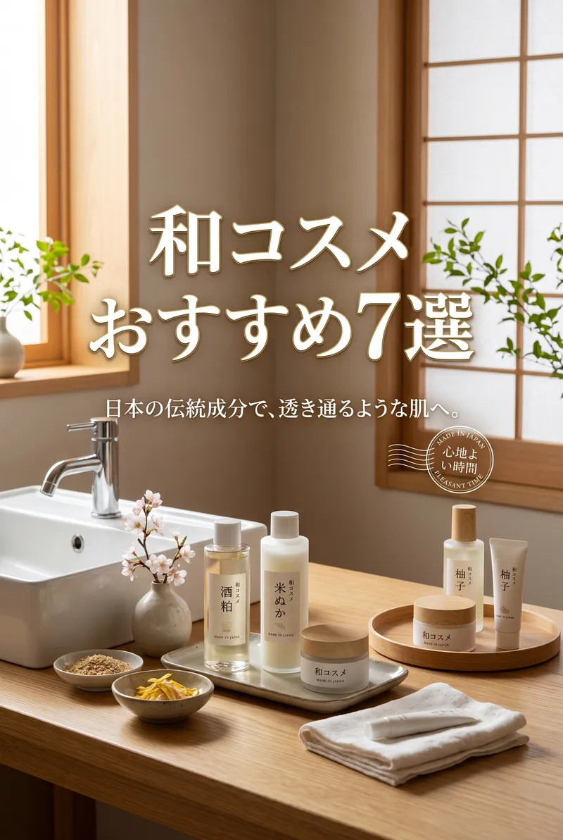 日本製の和コスメ・酒粕や米ぬかスキンケアのまとめイメージ