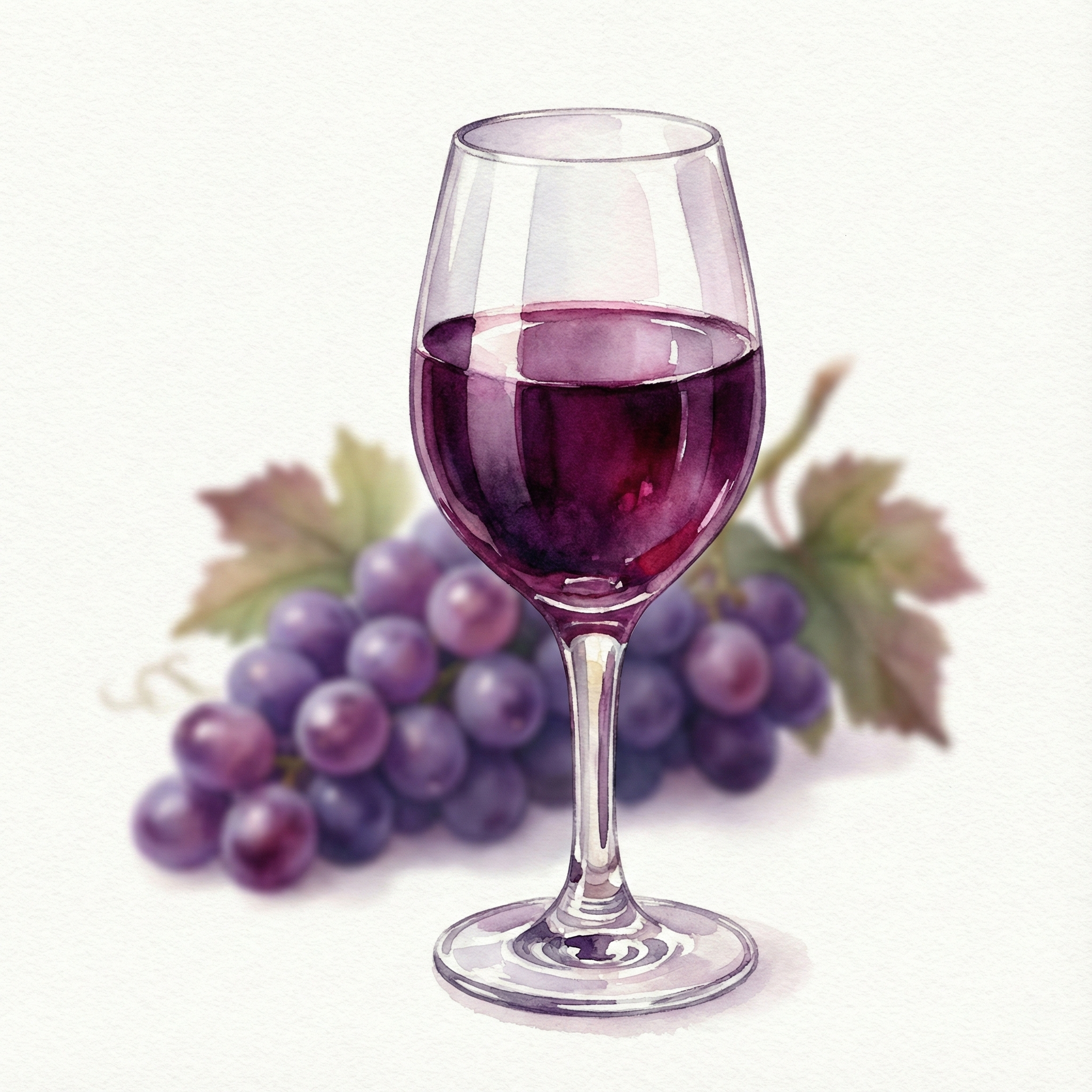 ワイングラスに注がれた高級ぶどうジュースのイラスト