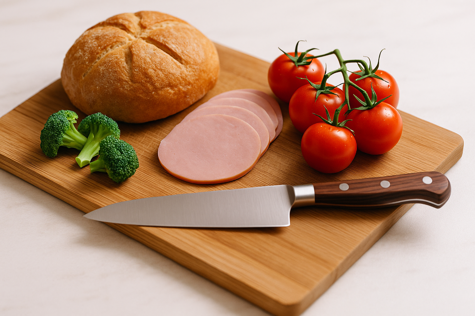 コンパクトな日本製包丁で一人暮らし向けの朝食を準備している様子