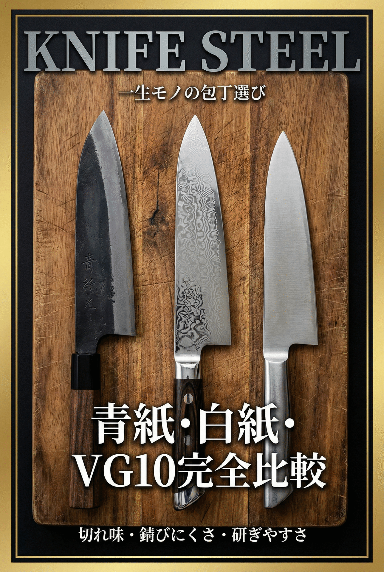 包丁の鋼の種類と選び方｜青紙・白紙・VG10の切れ味と錆びの違い 