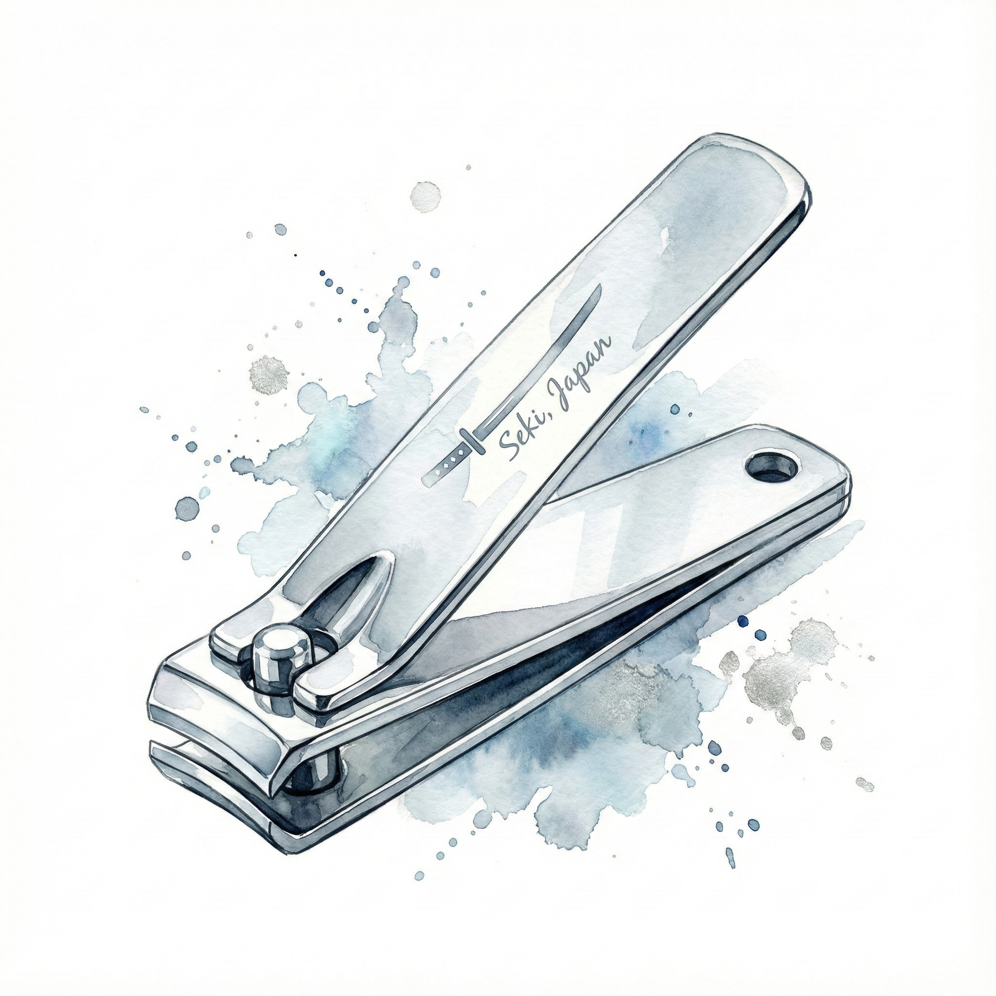 岐阜県関市の刀鍛冶の技術を受け継ぐ、テコ型（クリッパー型）爪切りのイラスト