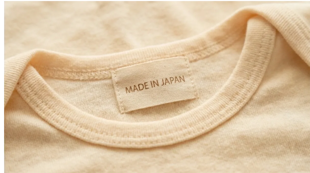 Made in japanベビー服のタグ