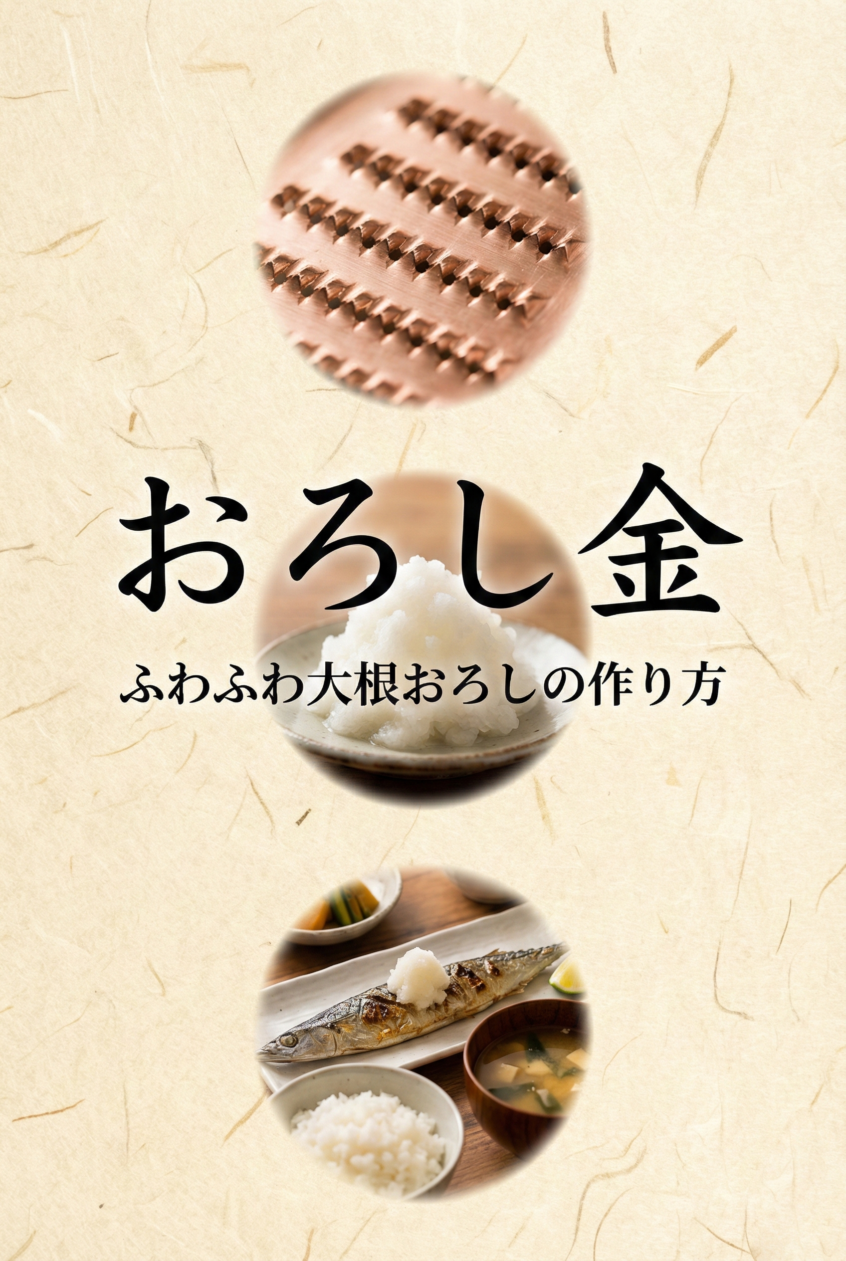 焼き魚に添えられたふわふわの大根おろしのイメージ画像