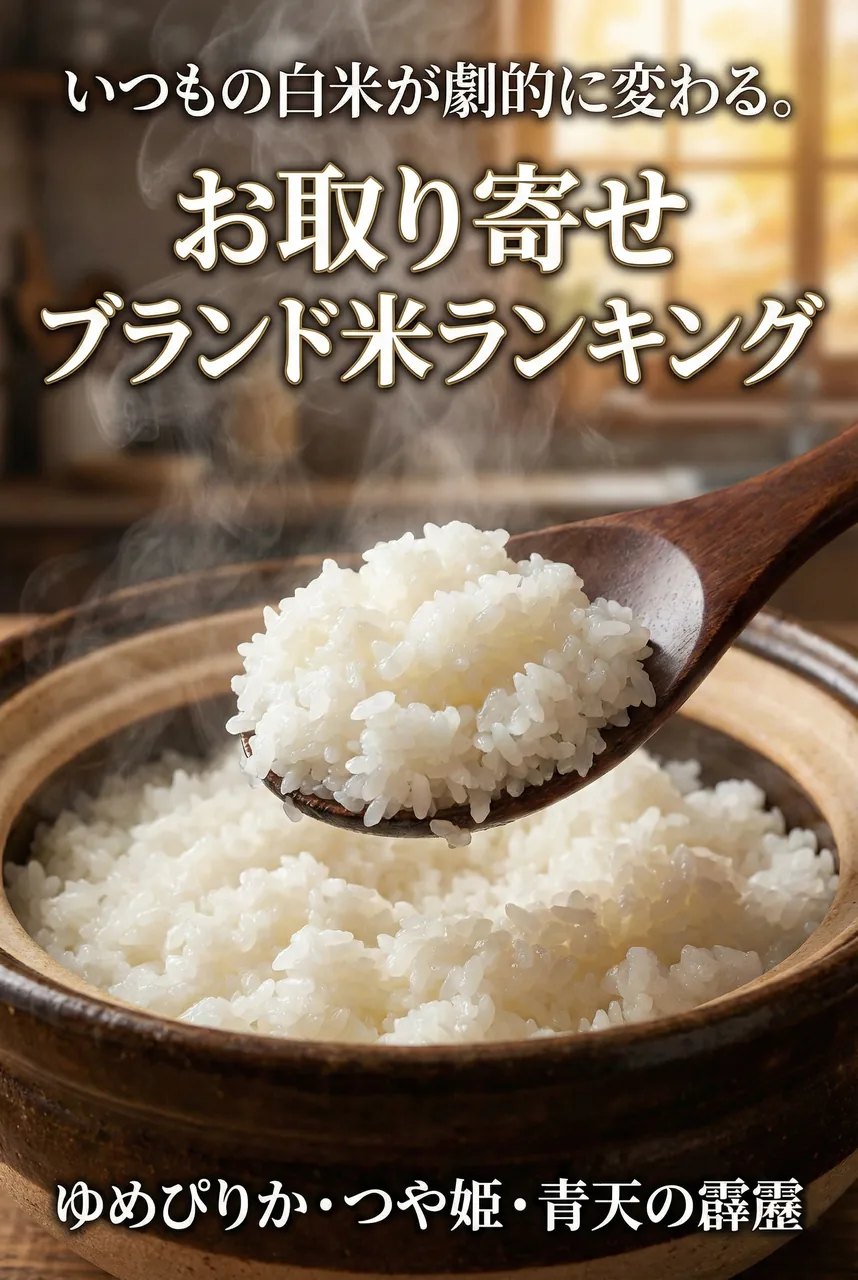 炊きたての白米と箸上げの様子