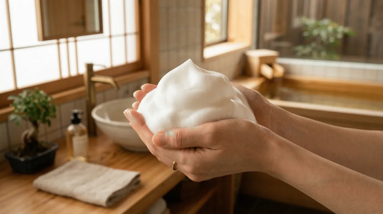 豊かでキメの細かい泡立ちの日本製石鹸