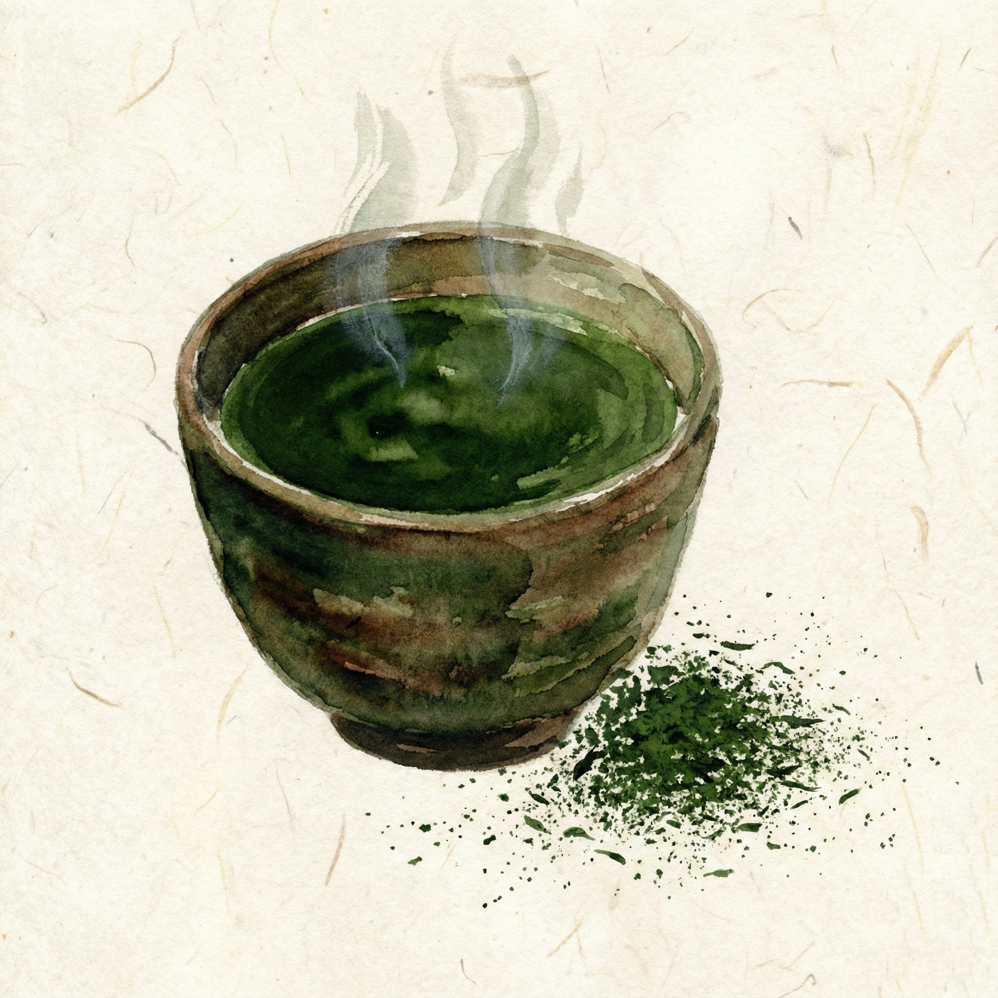 濃い緑色の静岡深蒸し茶のイメージイラスト