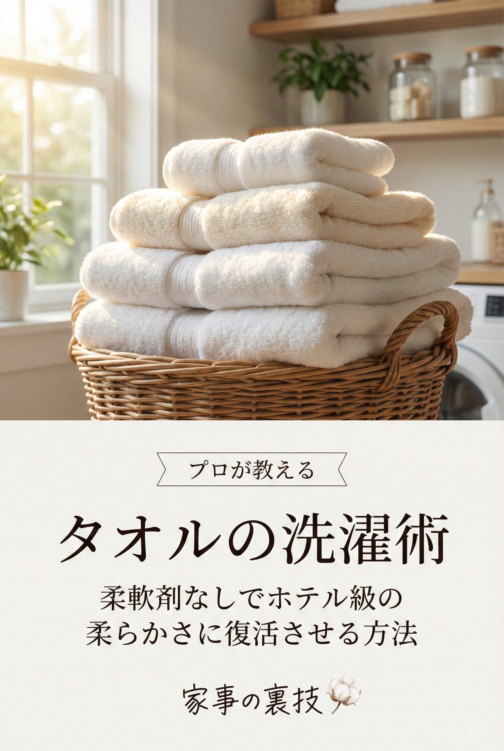 ふわふわに仕上がったタオルを抱きしめているイメージ