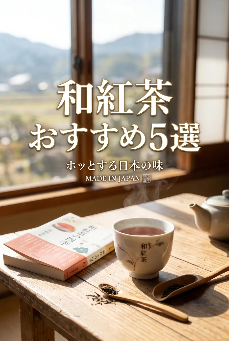 温かい日差しの中、窓辺で本を読みながら和紅茶を楽しんでいる休日のリラックスしたまとめイメージ
